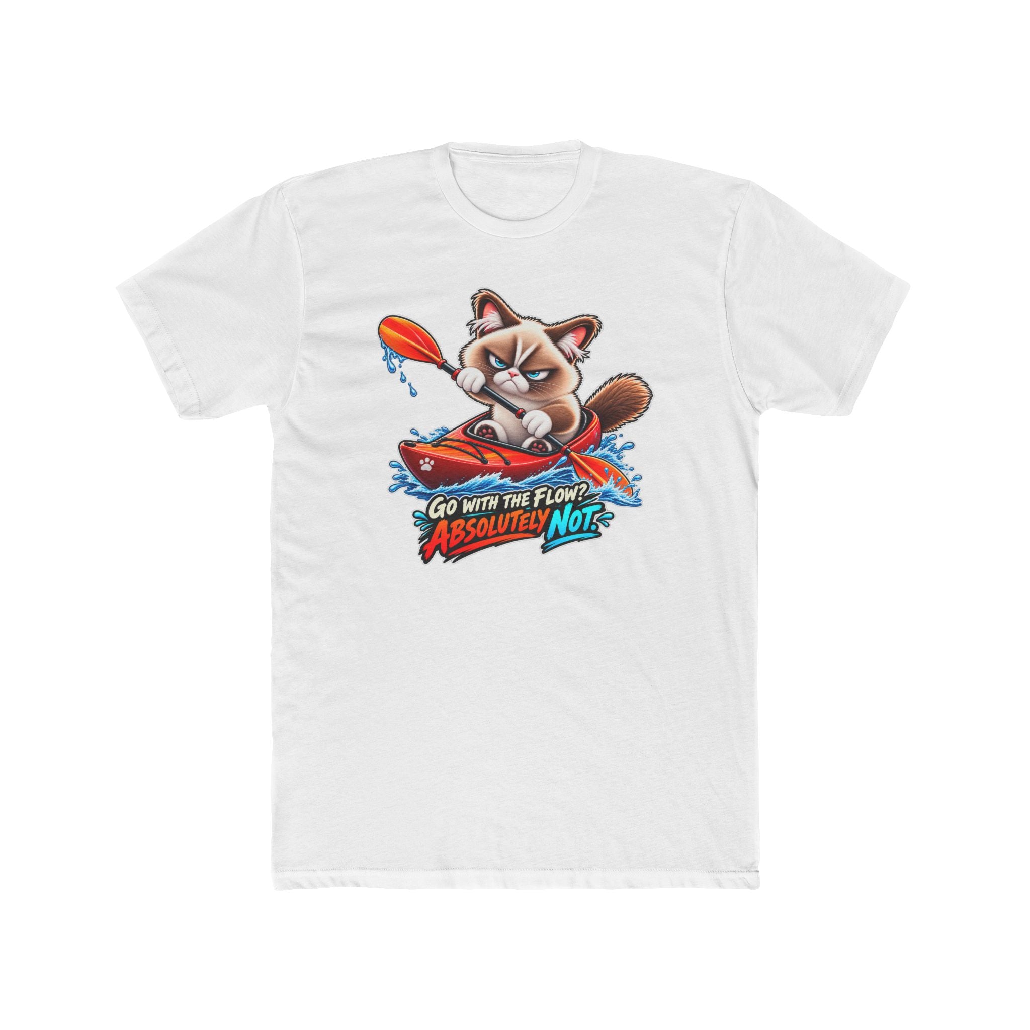Men's Cotton Crew Tee - Grumpy Cats Collection - Kayaking