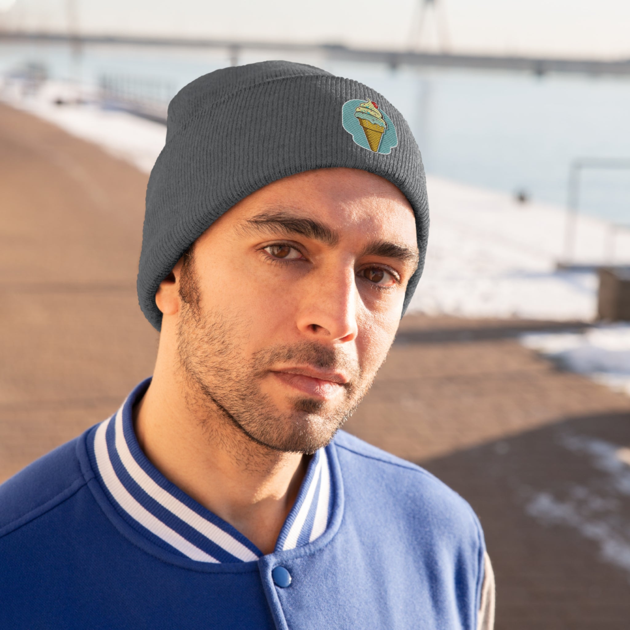 Knit Beanie - Ice-cream Pop Art 02