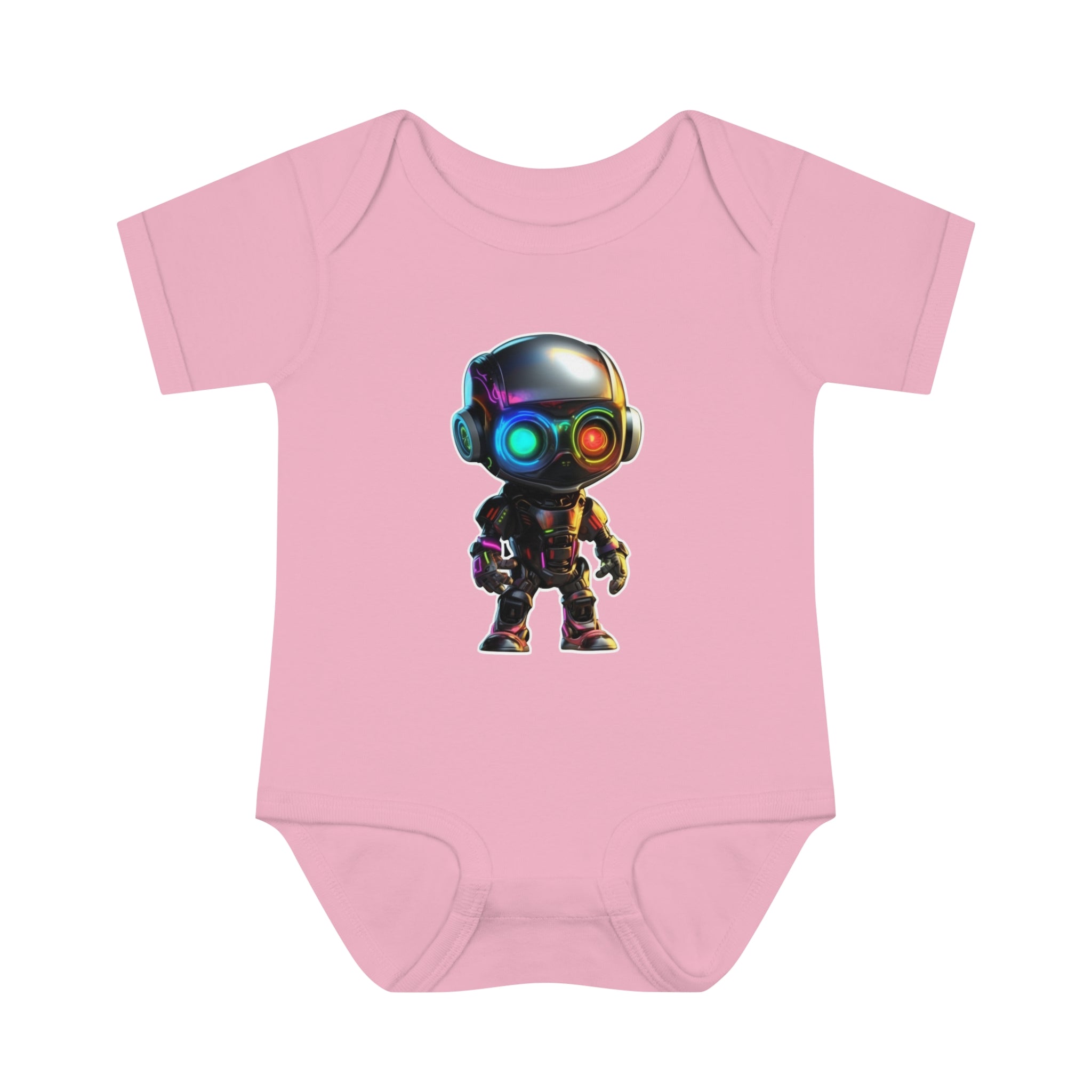 Infant Baby Rib Bodysuit - Byte, Robot Pop Art 06