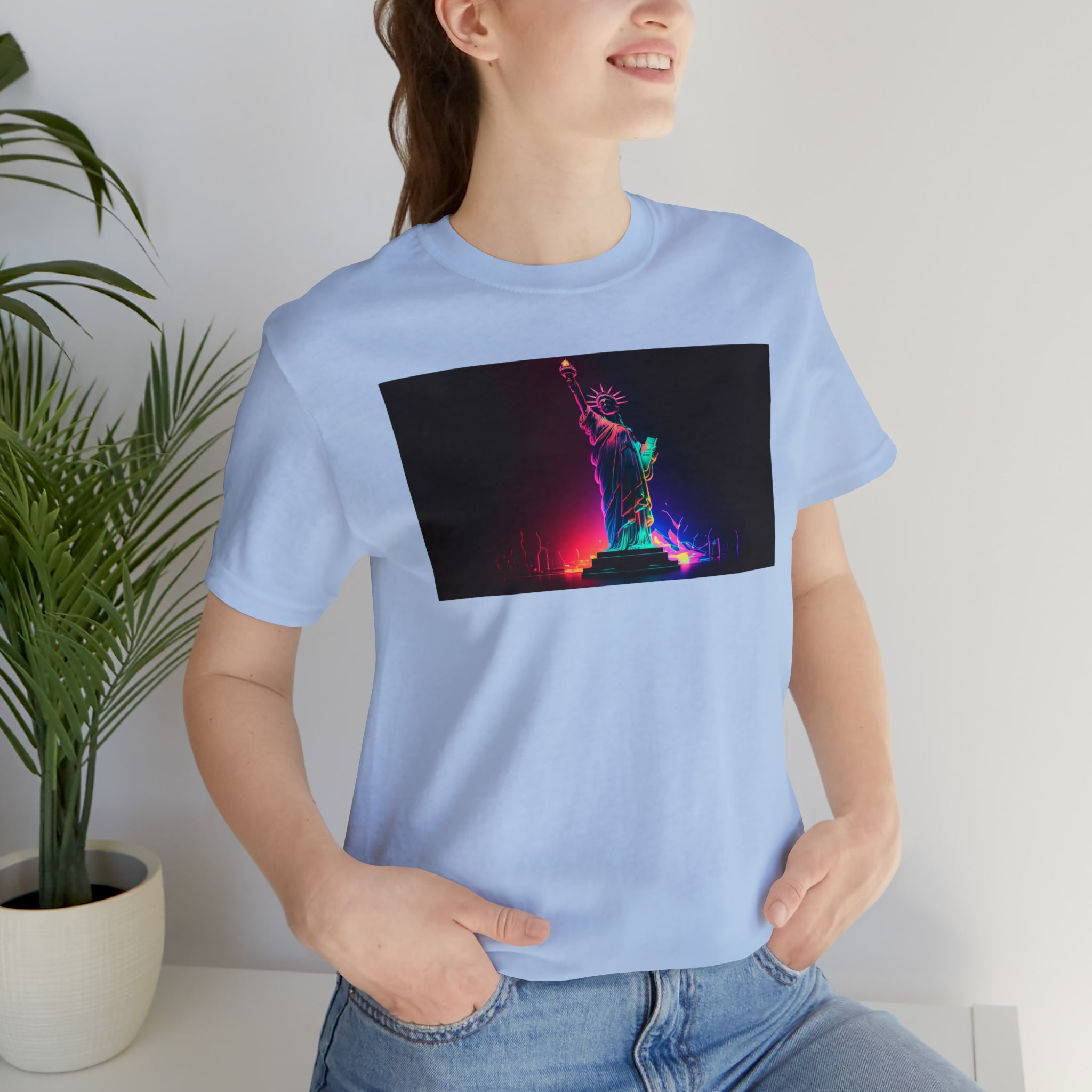Unisex Jersey Short Sleeve Tee - Statue of Liberty, New York, USA