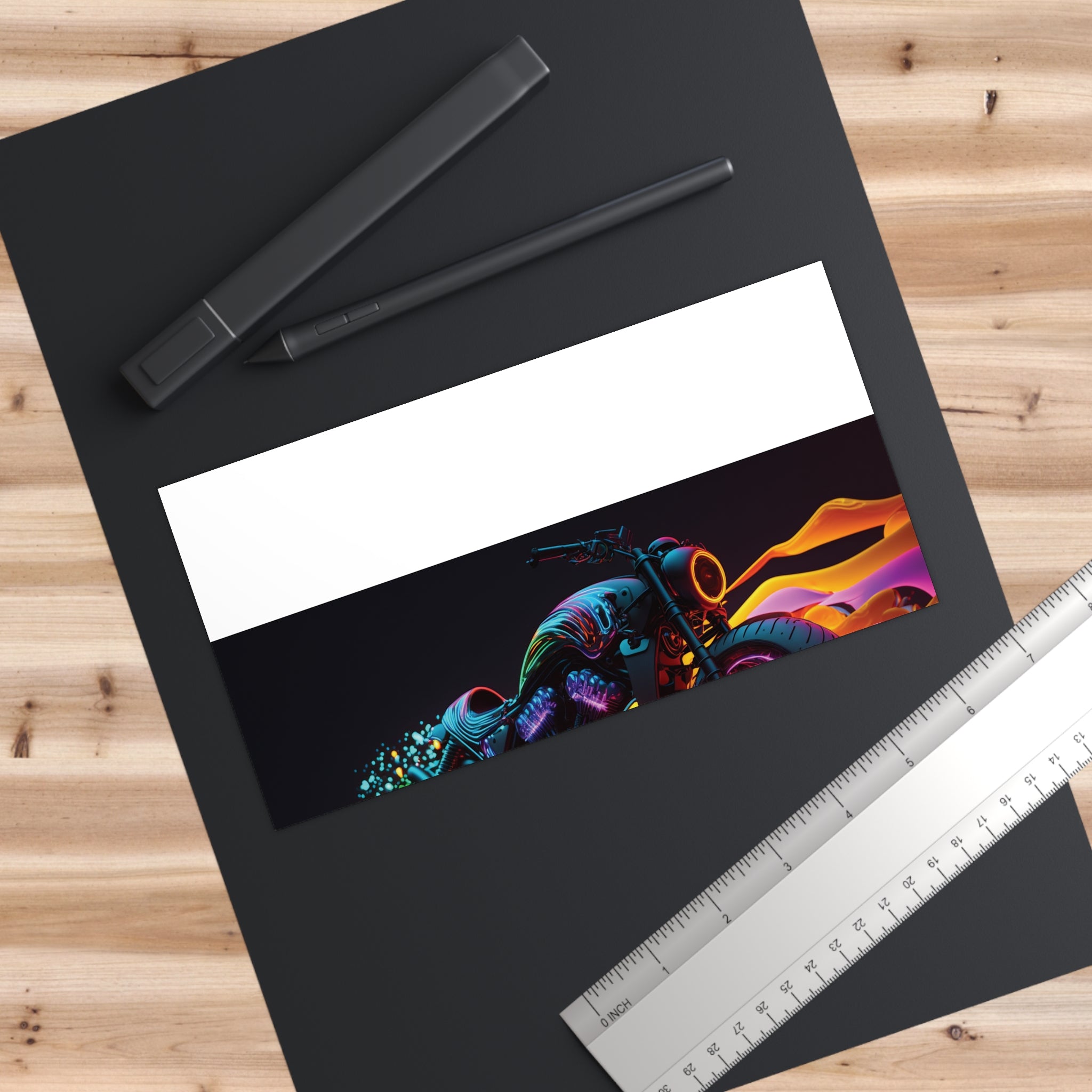 Bumper Stickers - Neon Motorcycle Design 07