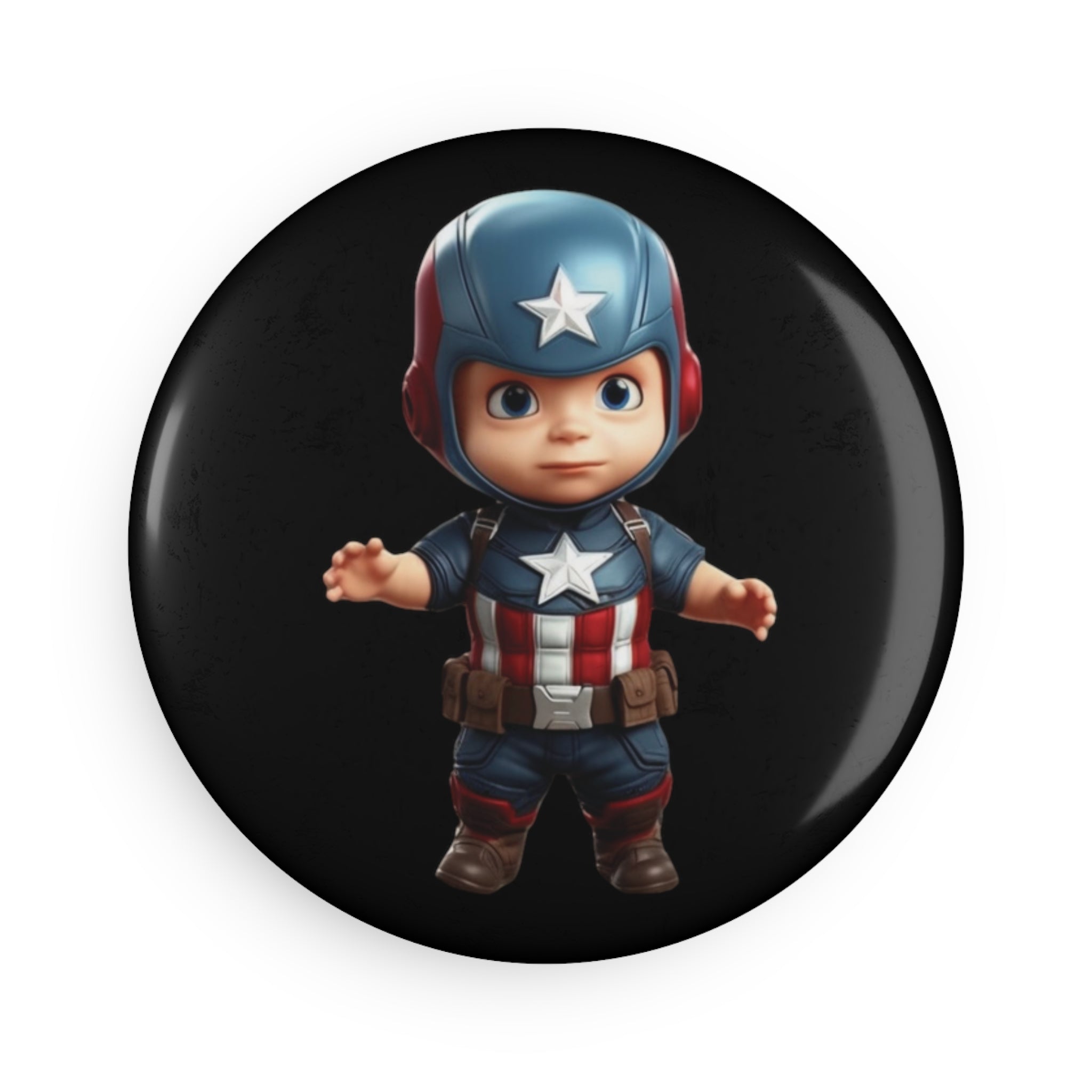 Button Magnet, Round (1 & 10 pcs) - Baby Captain America 01
