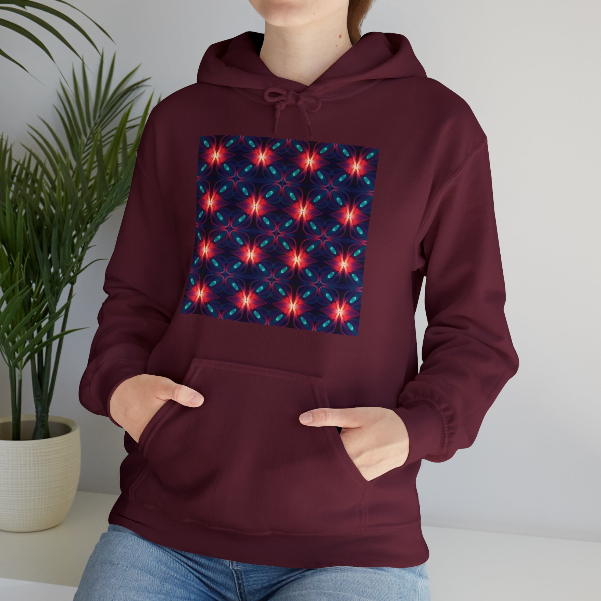 Unisex Heavy Blend™ Hooded Sweatshirt - Abstract Neon Designs 04