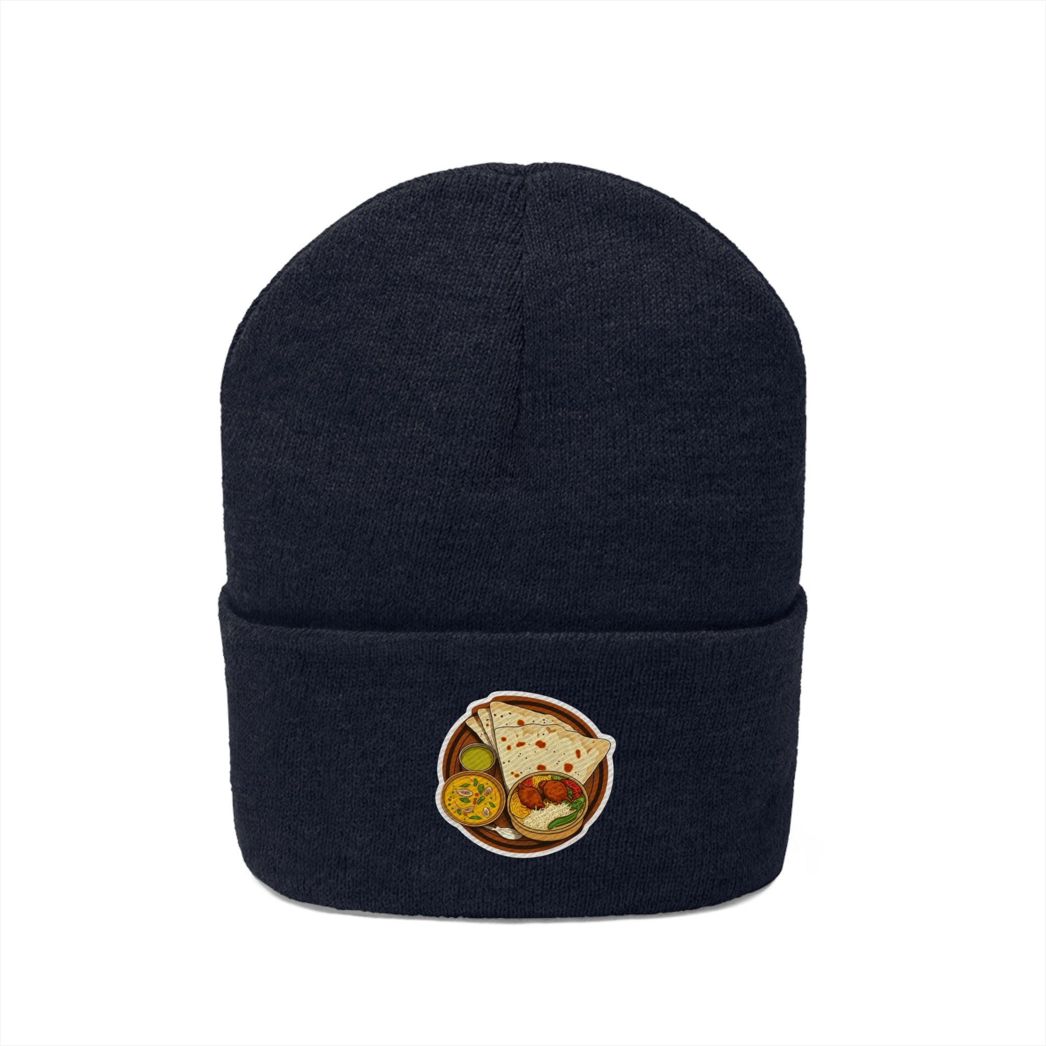 Knit Beanie - Naan & Curry Pop Art