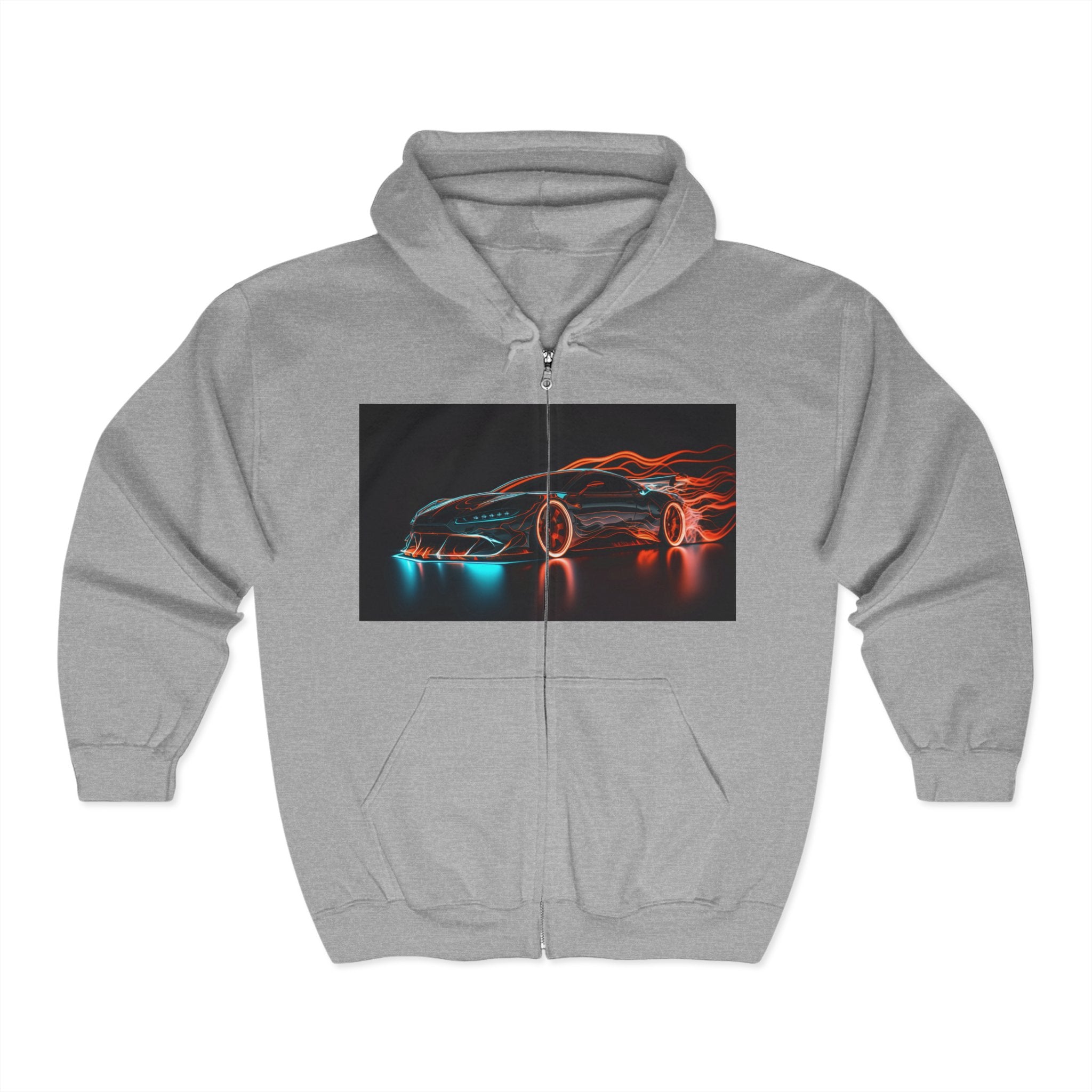 Unisex Heavy Blend™ Full Zip Hooded Sweatshirt - Neon Car 10