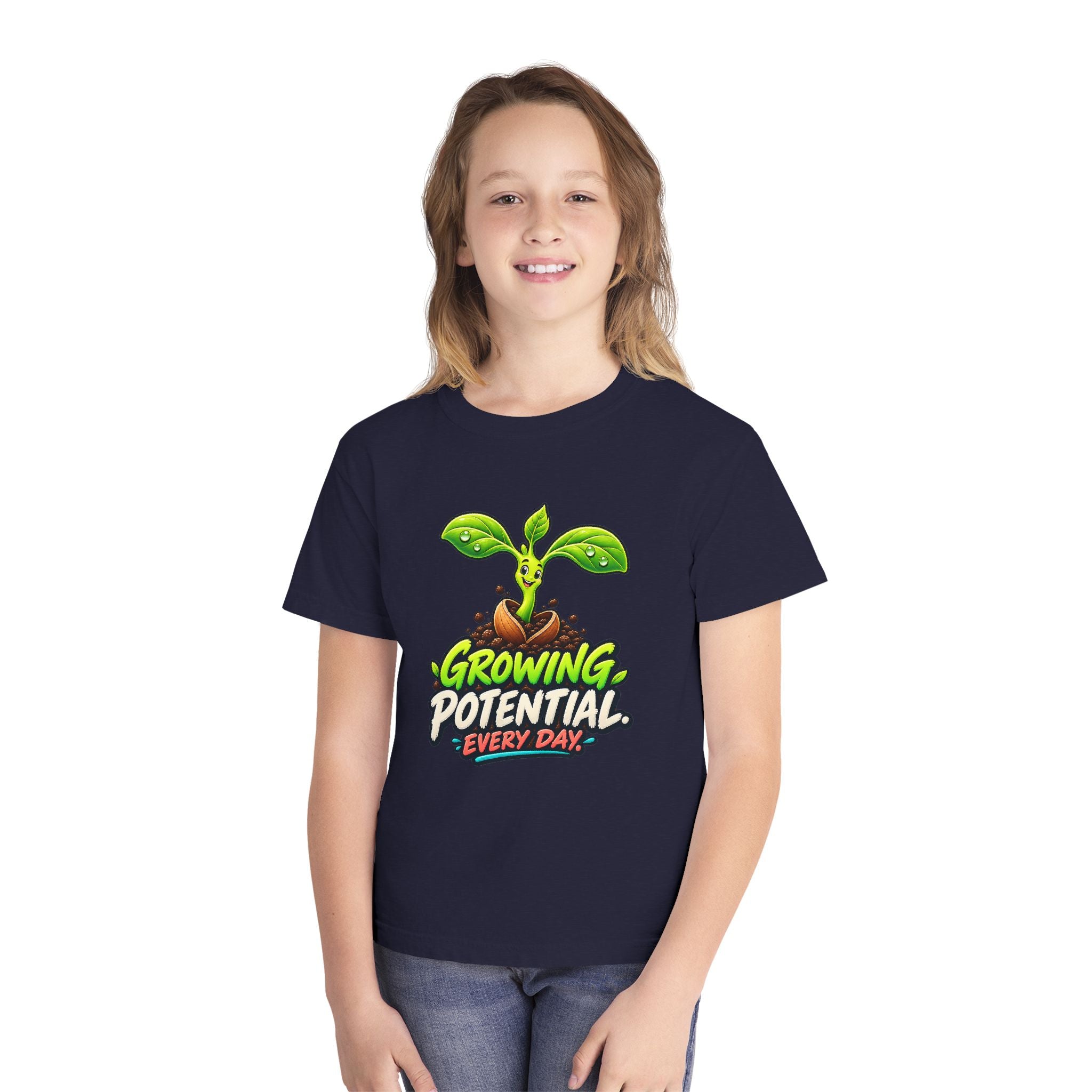 Youth Midweight Cotton Tee - Growing Seedling