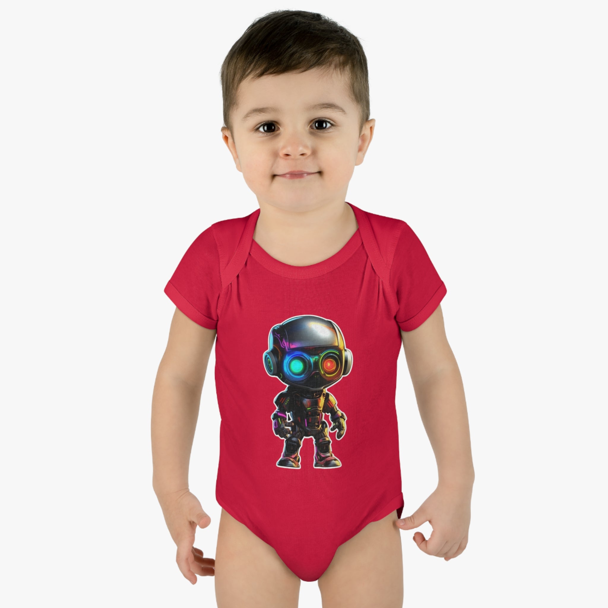 Infant Baby Rib Bodysuit - Byte, Robot Pop Art 06