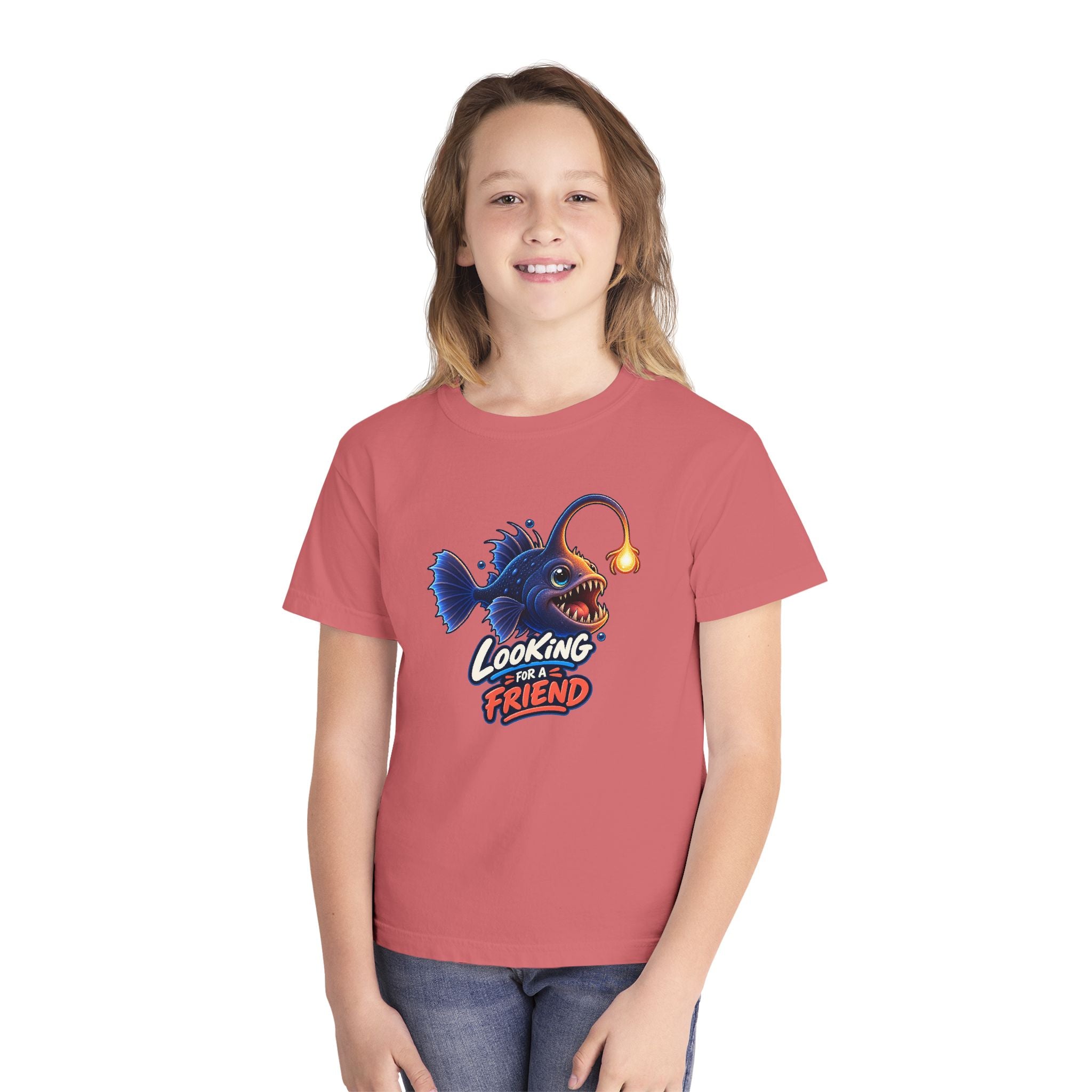 Youth Midweight Cotton Tee - Science collection - Angler Fish looking for a Friend
