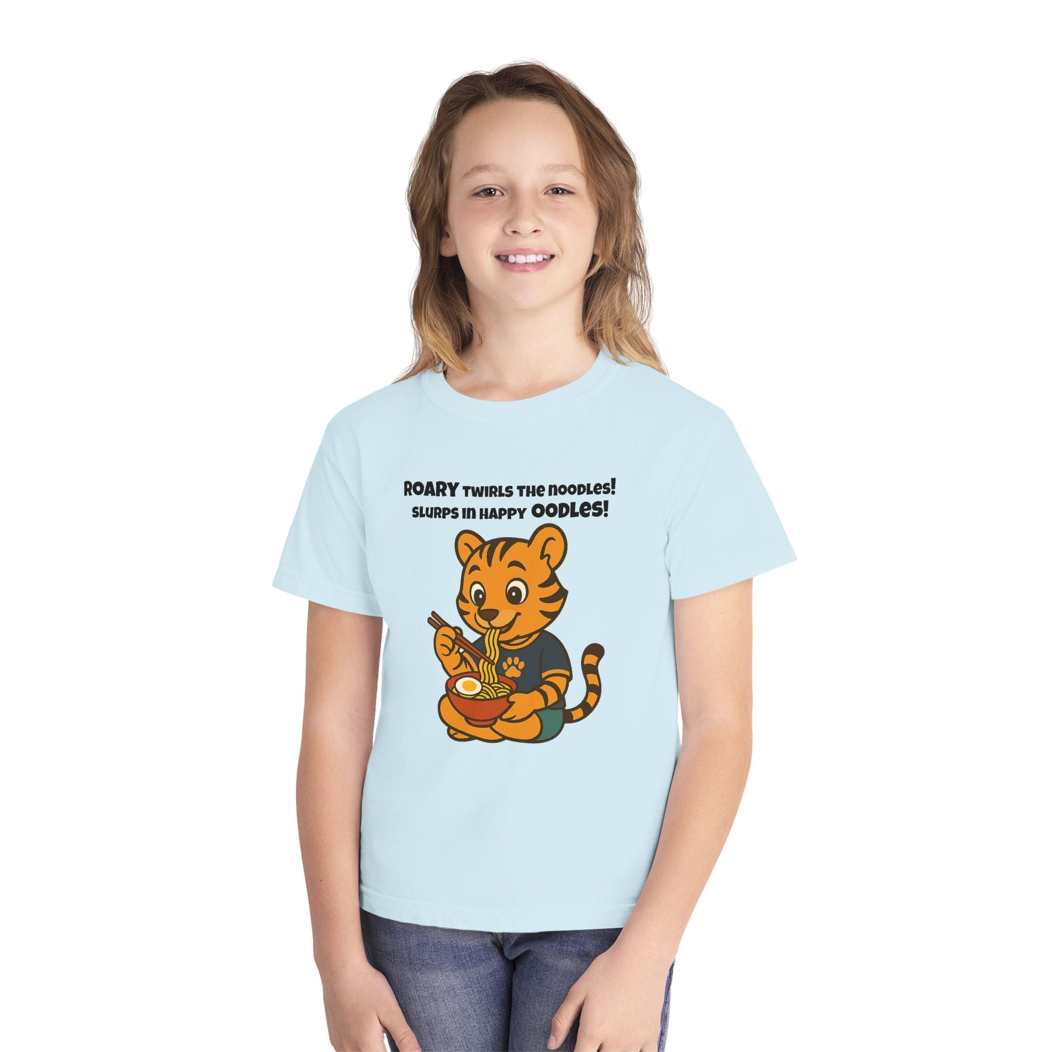 Youth Midweight Cotton Tee - Roary's Ramen Bowl