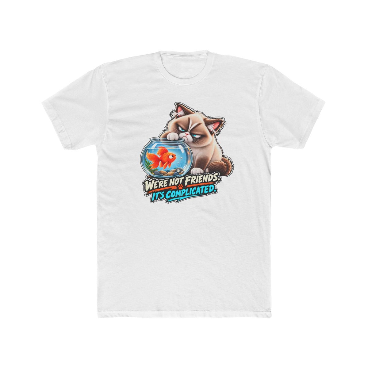 Men's Cotton Crew Tee - Grumpy Cats Collection - Fish Friend