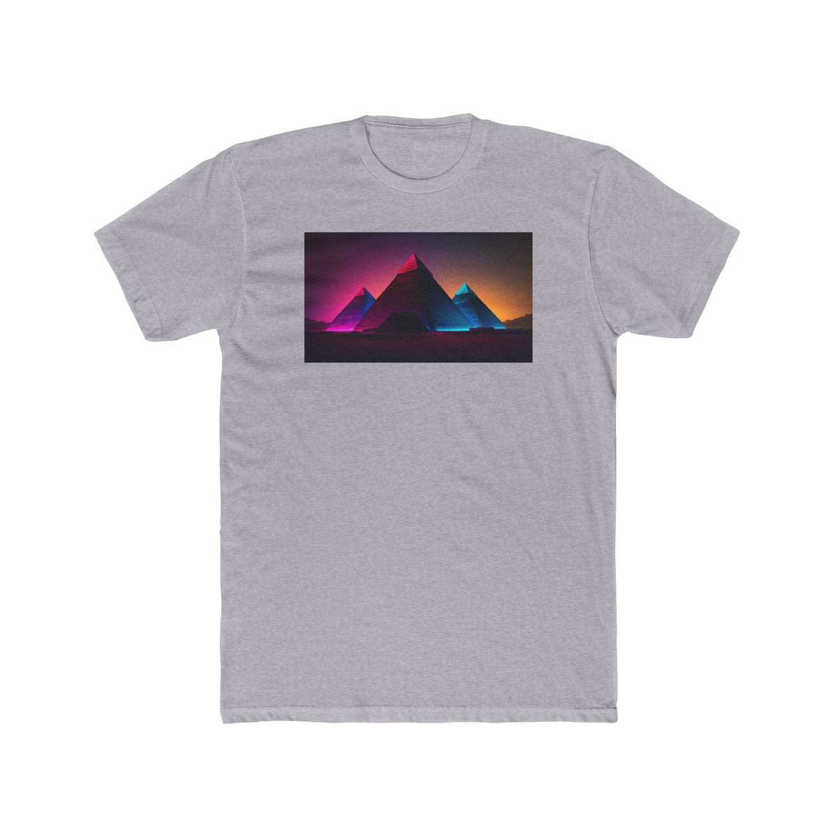 Pyramids of Giza, a Elsewhere design, on a men's cotton crew tee