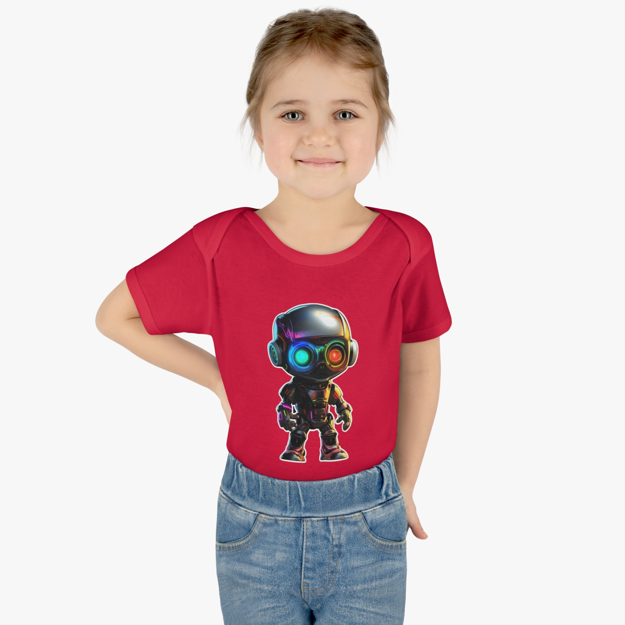 Infant Baby Rib Bodysuit - Byte, Robot Pop Art 06