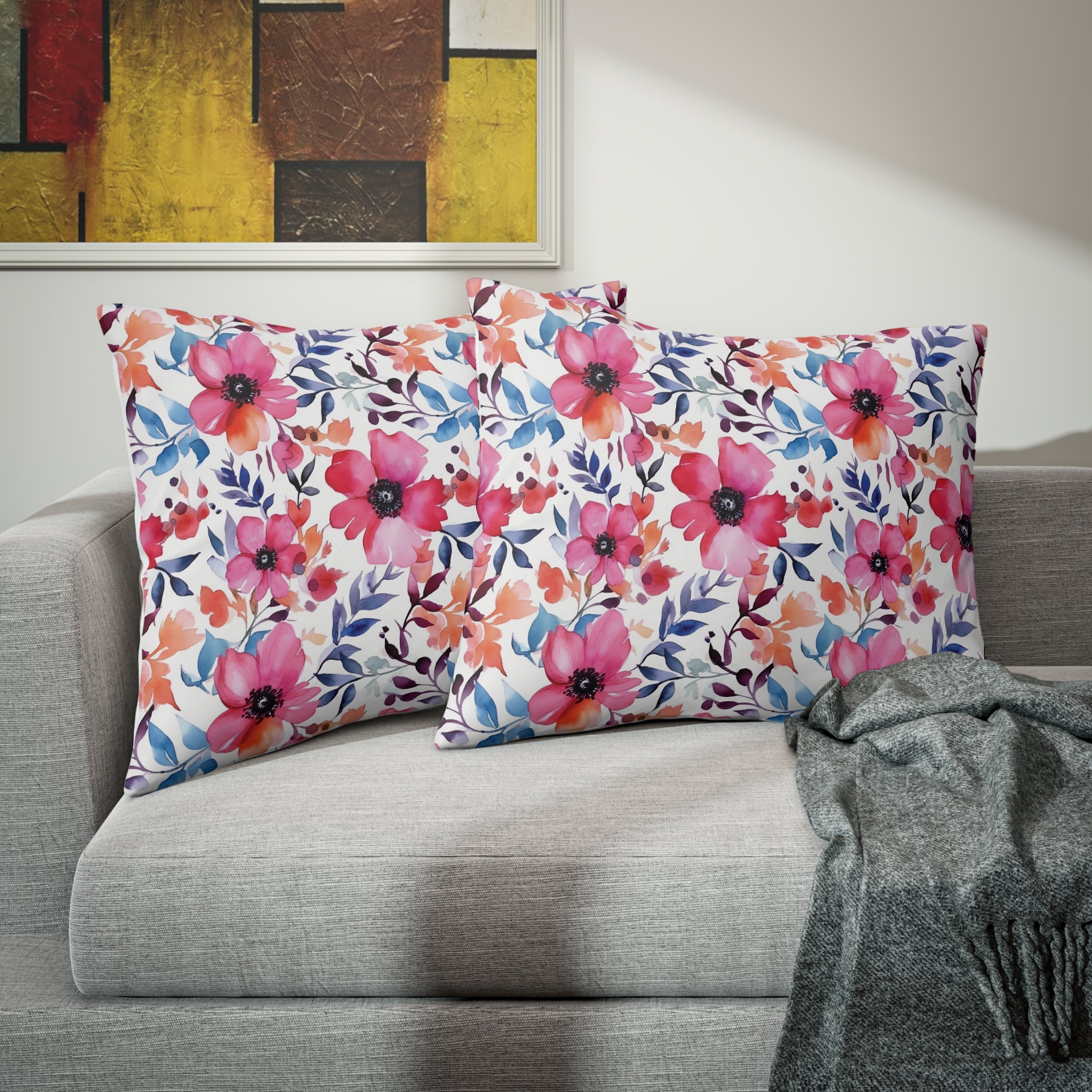 Pillow Sham (AOP) - Seamless Watercolor Designs 03