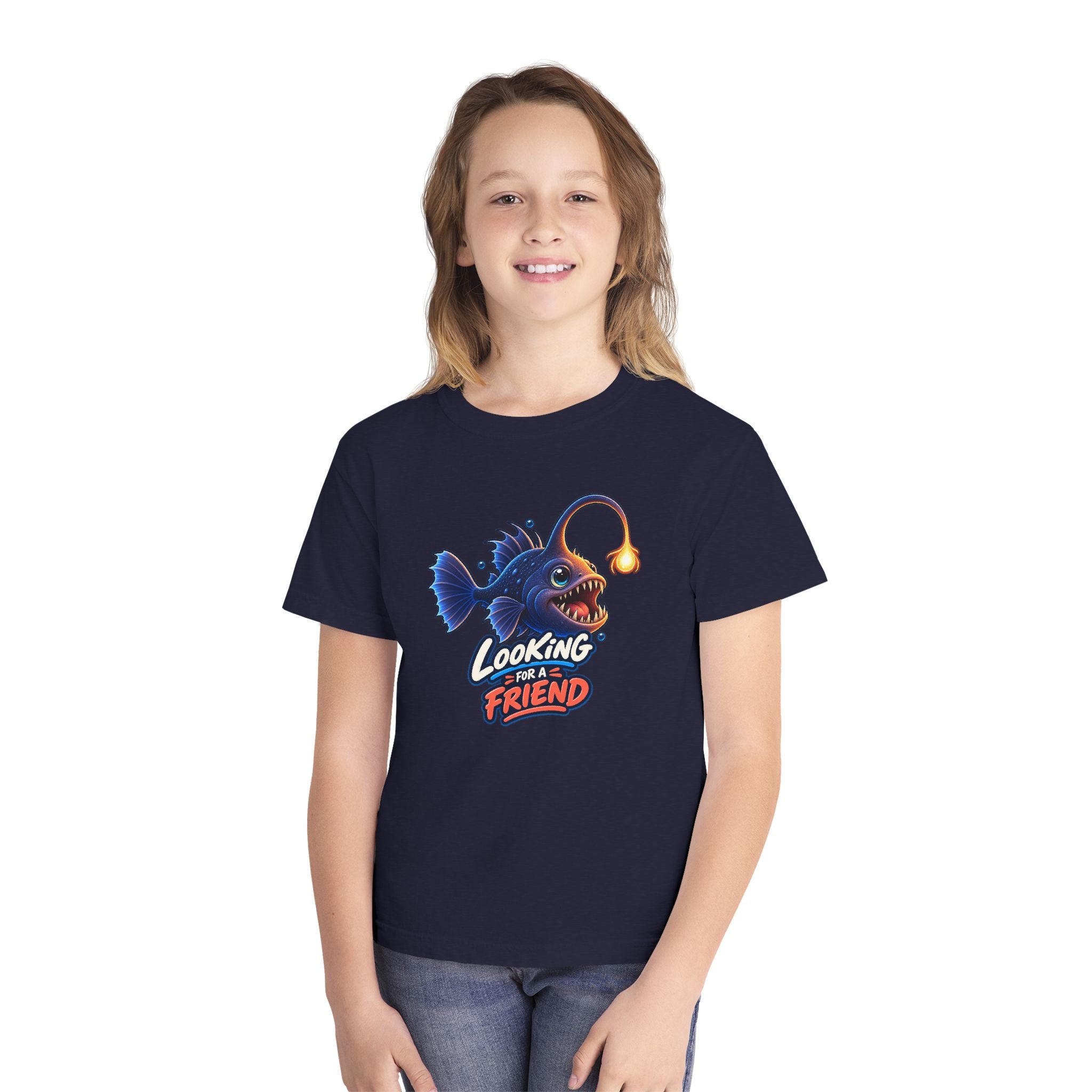 Youth Midweight Cotton Tee - Science collection - Angler Fish looking for a Friend