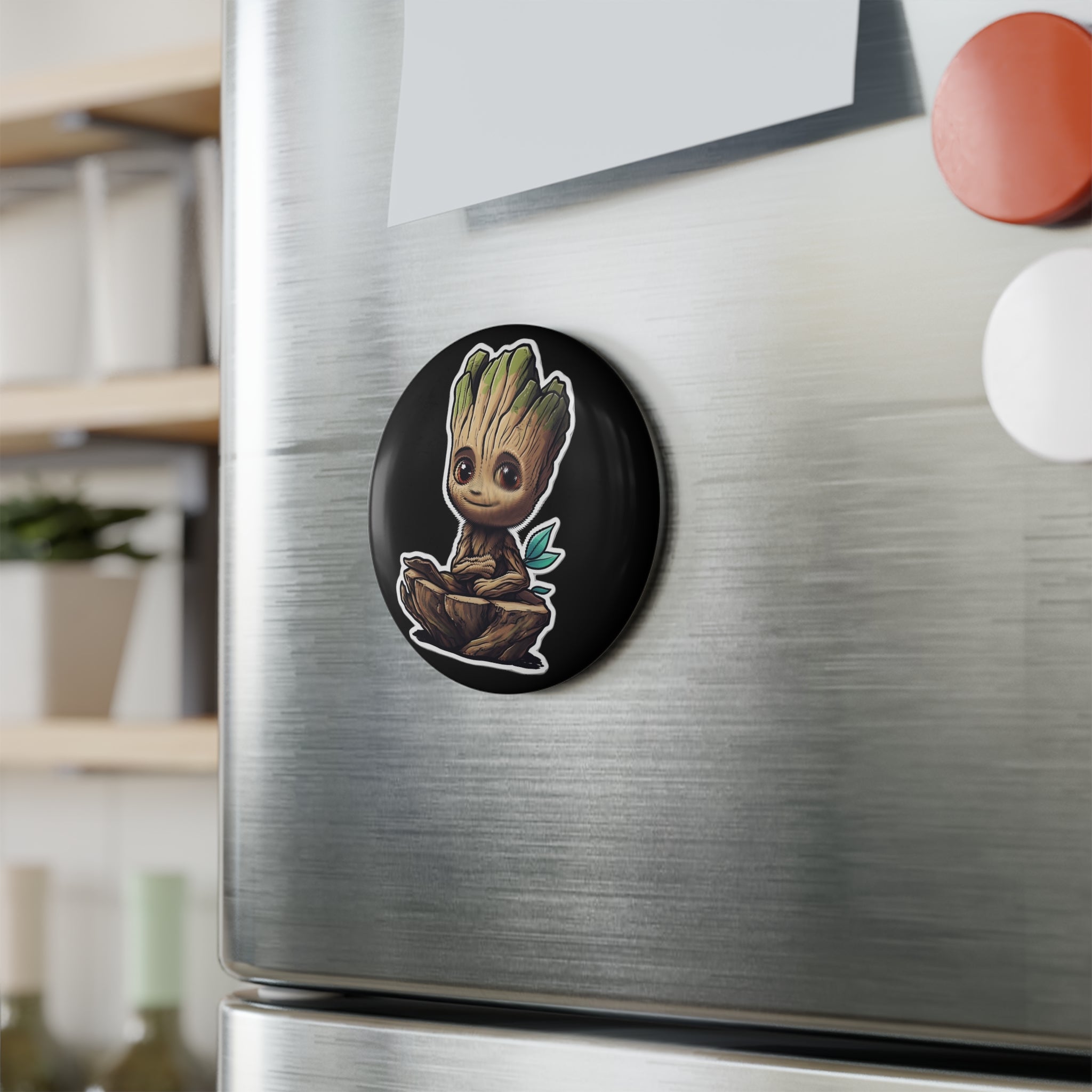 Button Magnet, Round (1 & 10 pcs) - Baby Groot 05