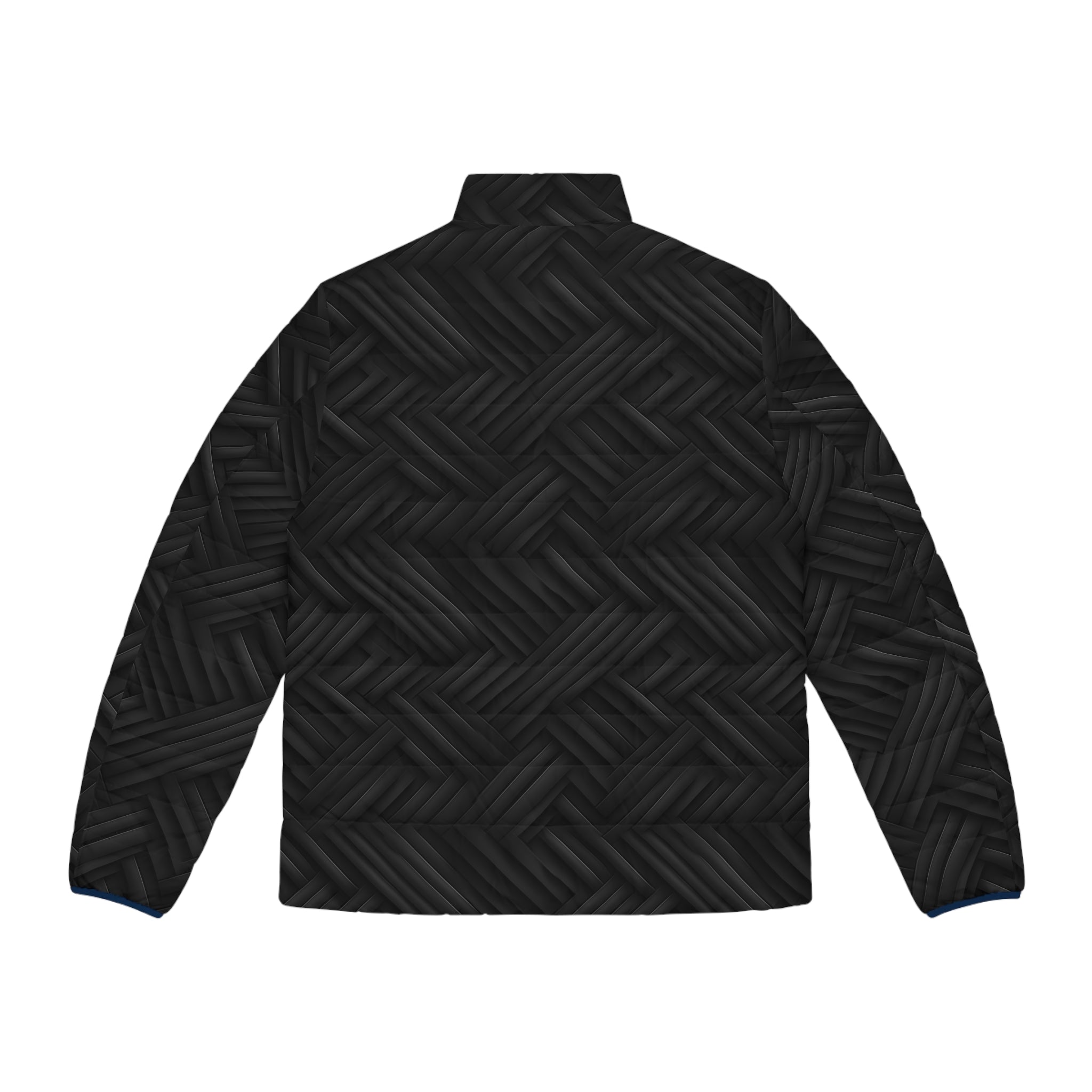 Men's Puffer Jacket (AOP) - Black Noir Designs 01