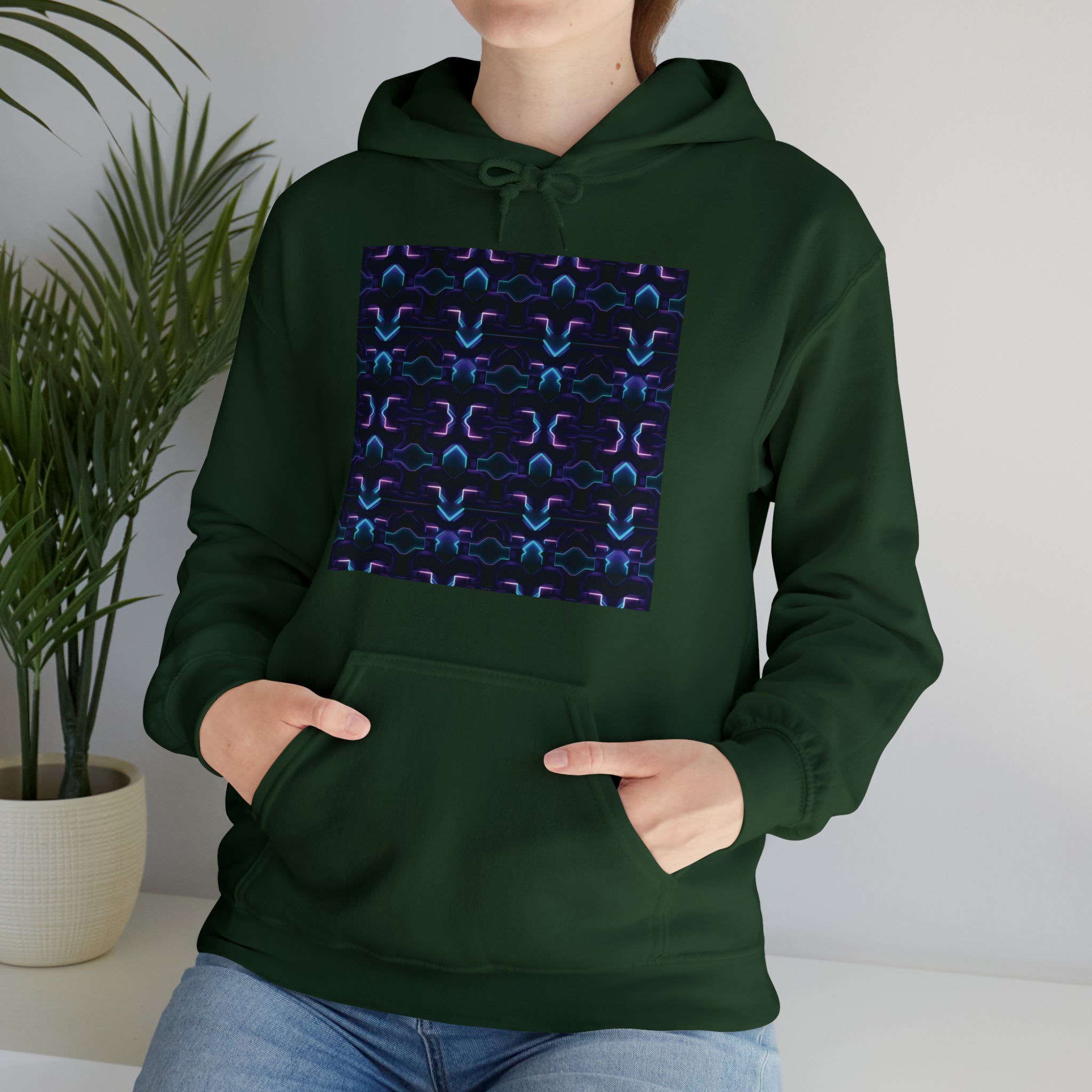 Unisex Heavy Blend™ Hooded Sweatshirt - Abstract Neon Designs 06