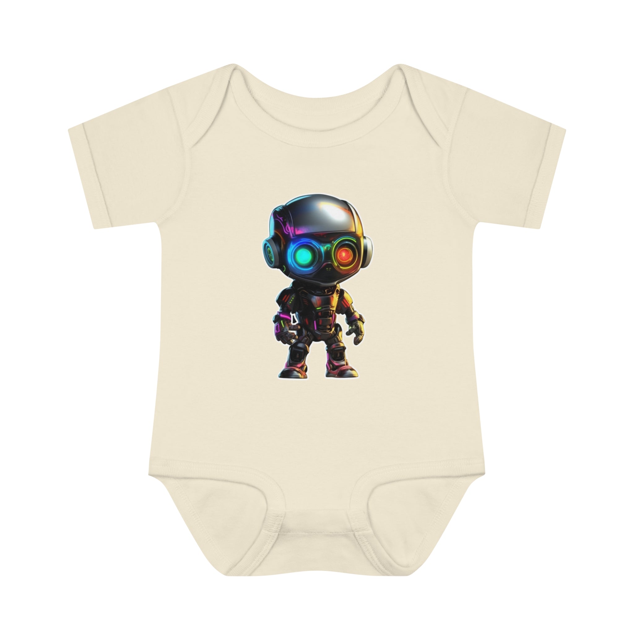 Infant Baby Rib Bodysuit - Byte, Robot Pop Art 06