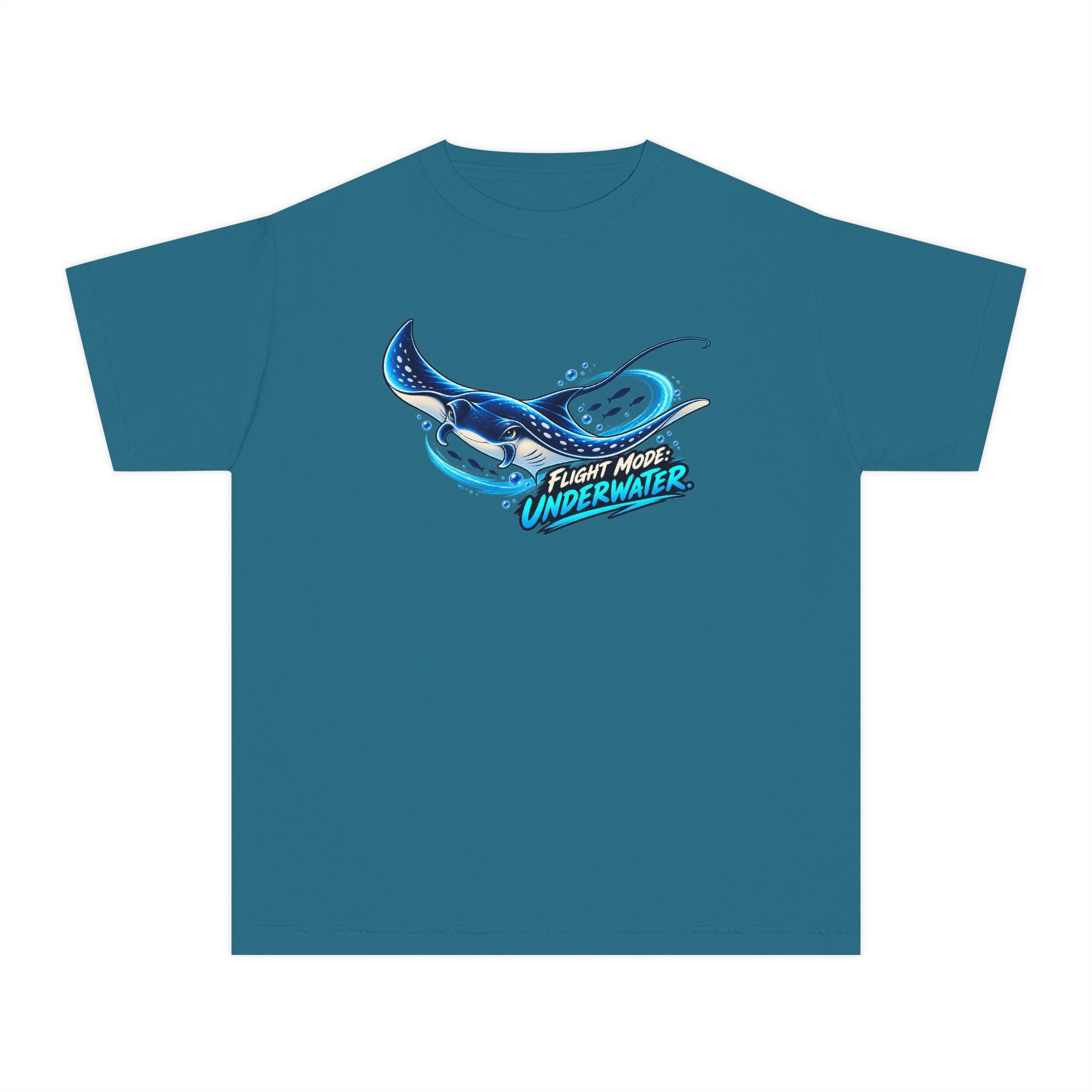 Youth Midweight Cotton Tee - Manta Ray