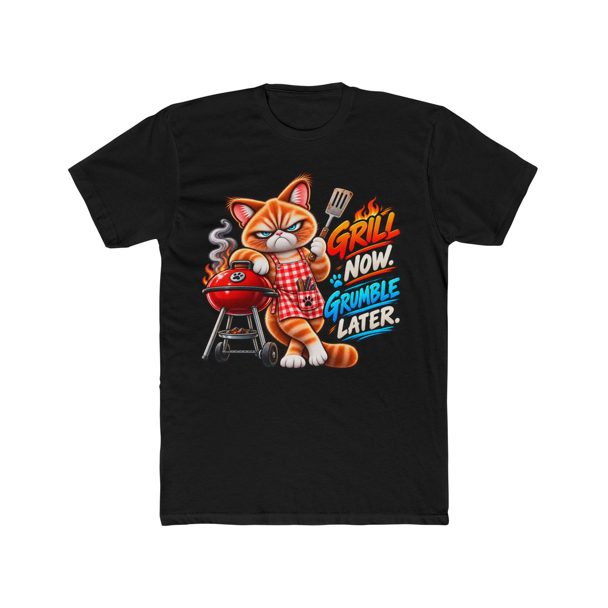 Grill now Grumble later - Mildly Feral - Men's Cotton Crew Tee
