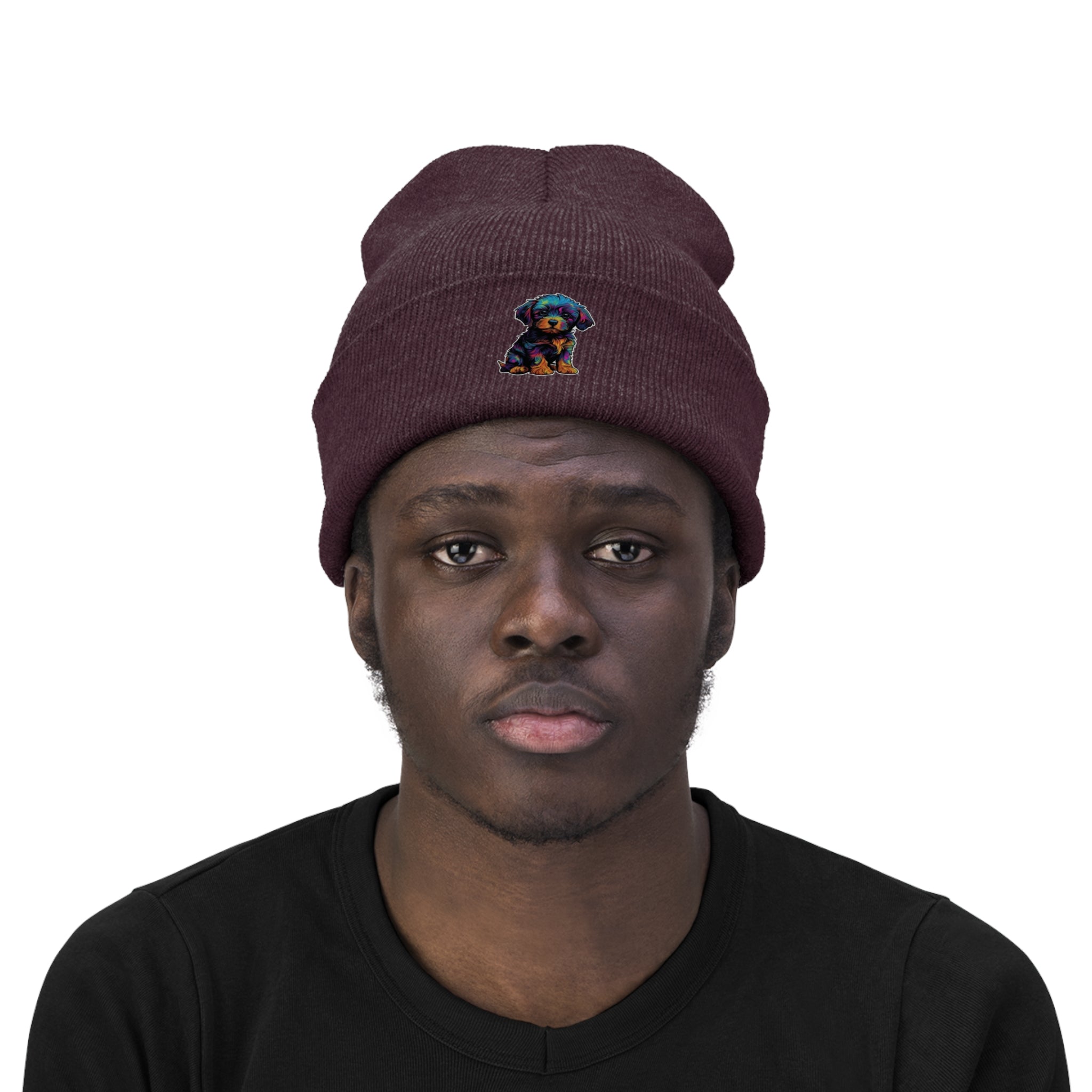 Knit Beanie - Puppy Pop Art 04