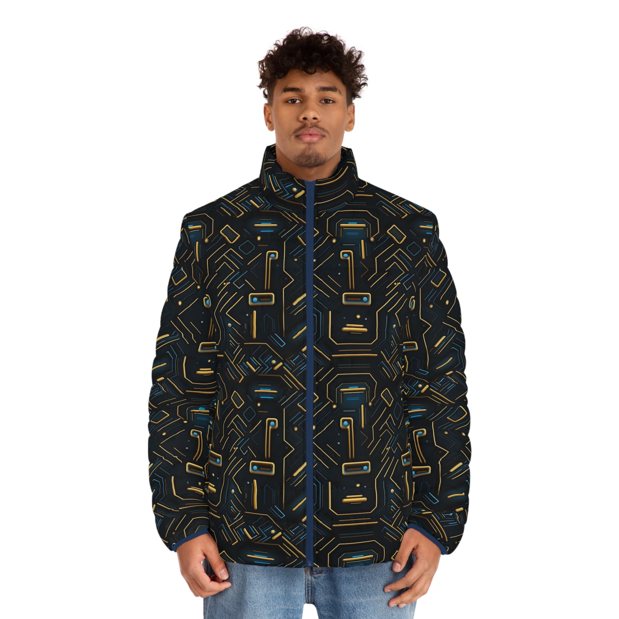 Men's Puffer Jacket (AOP) - Abstract Designs 08