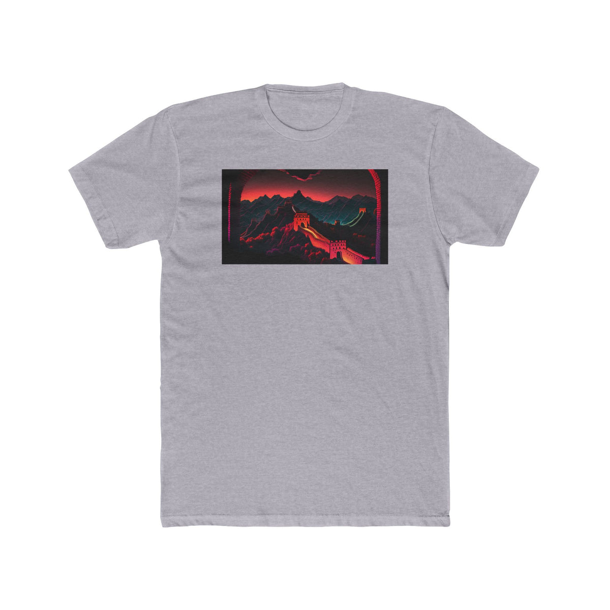 Great Wall of China, a Elsewhere design, on a men's cotton crew tee