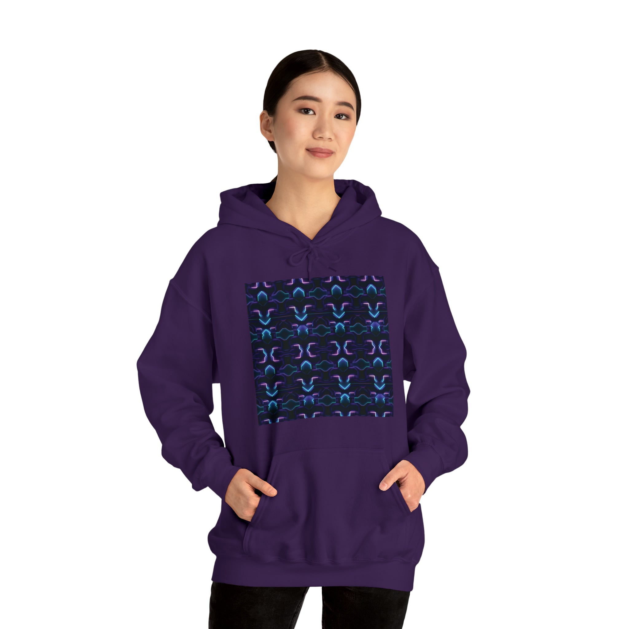Unisex Heavy Blend™ Hooded Sweatshirt - Abstract Neon Designs 06