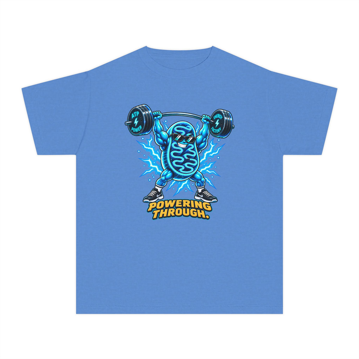 Mitochondria Powerhouse, a Science design, on a youth midweight cotton tee