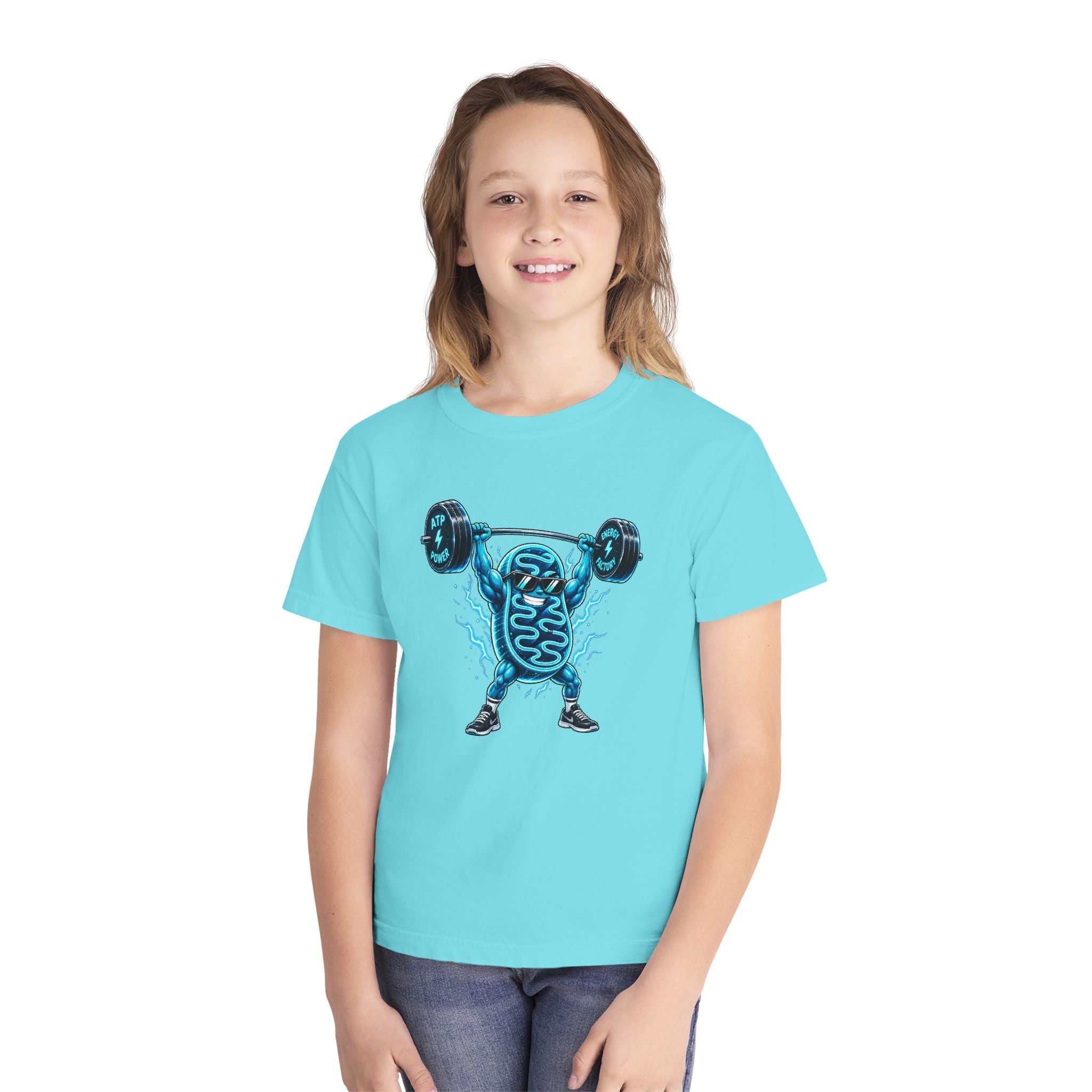 Youth Midweight Cotton Tee - Mitochondria Powerhouse