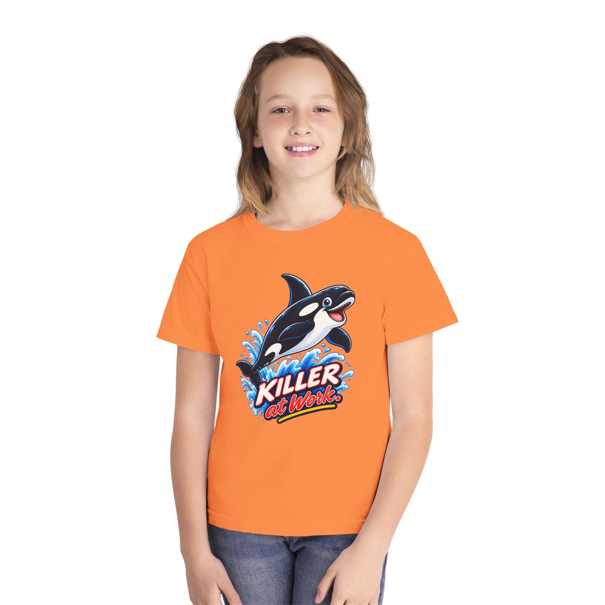 Youth Midweight Cotton Tee - Orca at Work