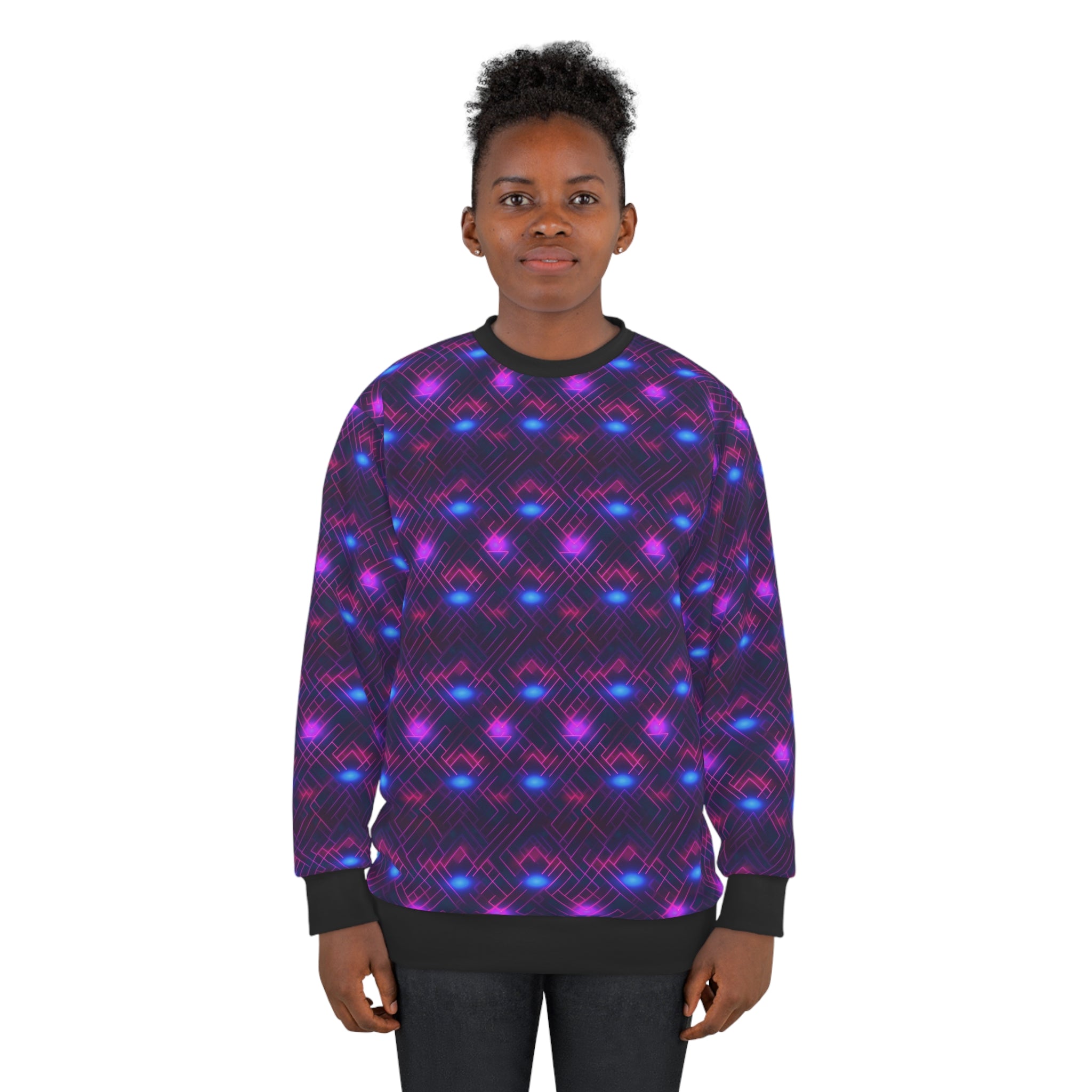 Unisex Sweatshirt (AOP) - Seamless Synthwave Designs 02