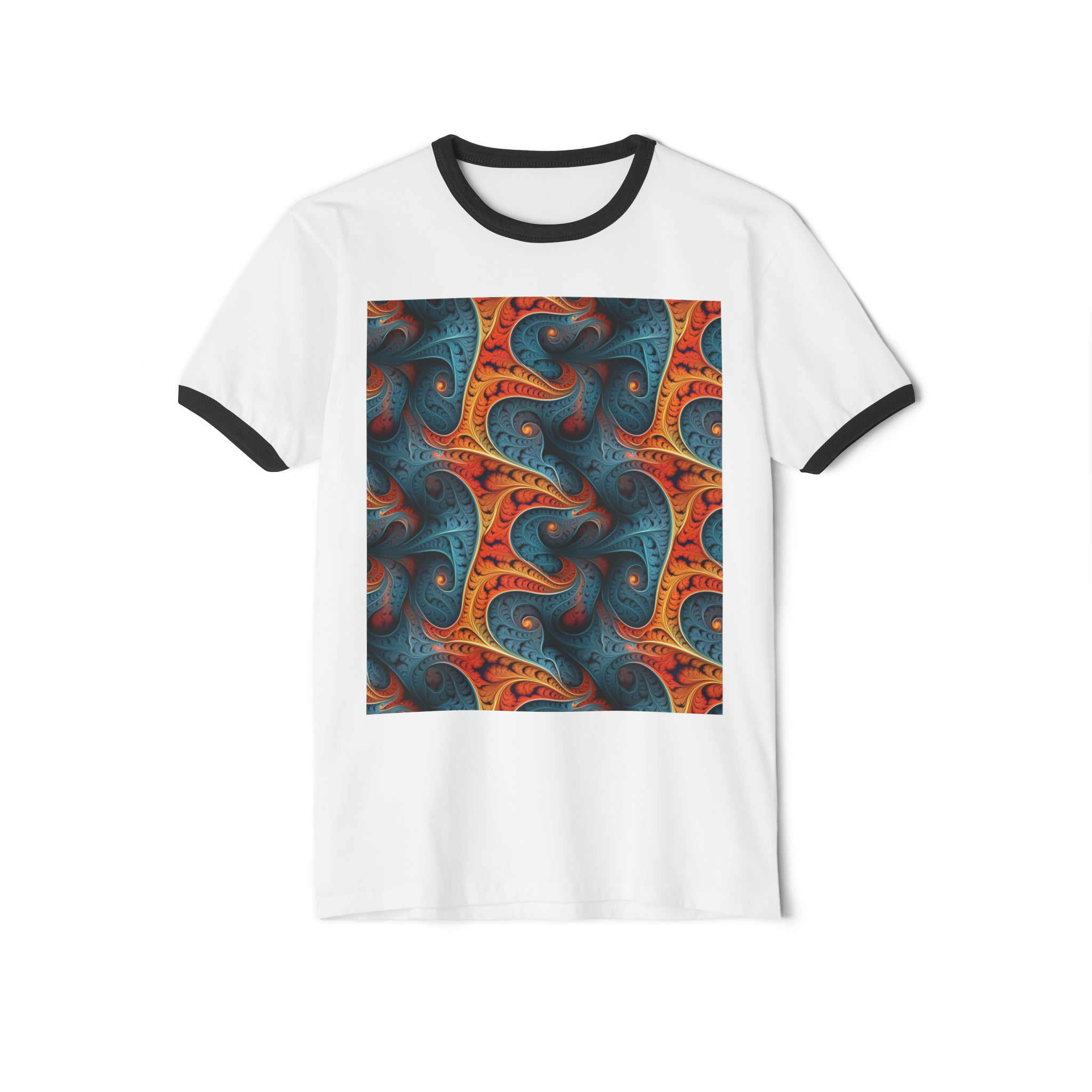 Unisex Cotton Ringer T-Shirt - Abstract Designs 01