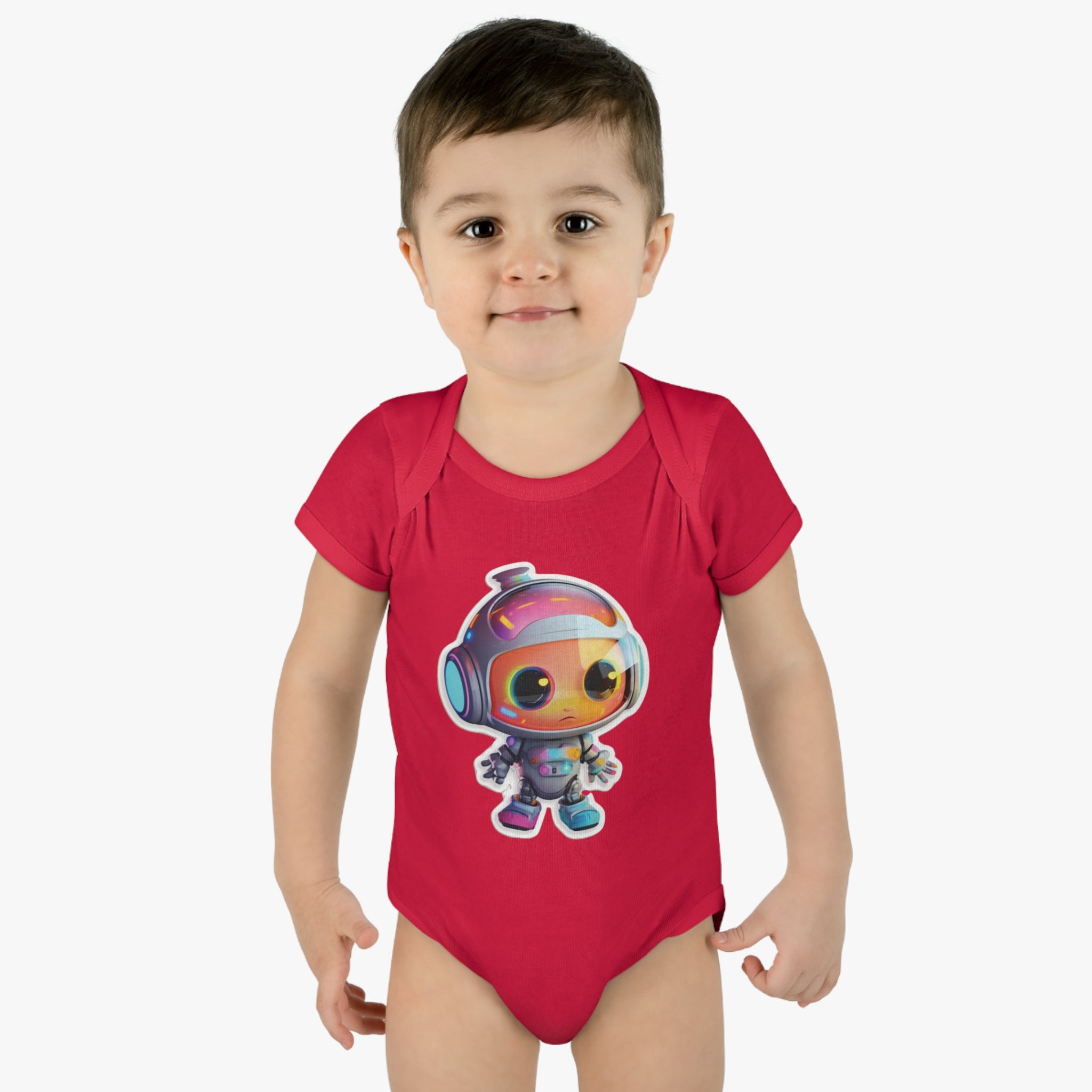 Infant Baby Rib Bodysuit - Botty, Robot Pop Art 03