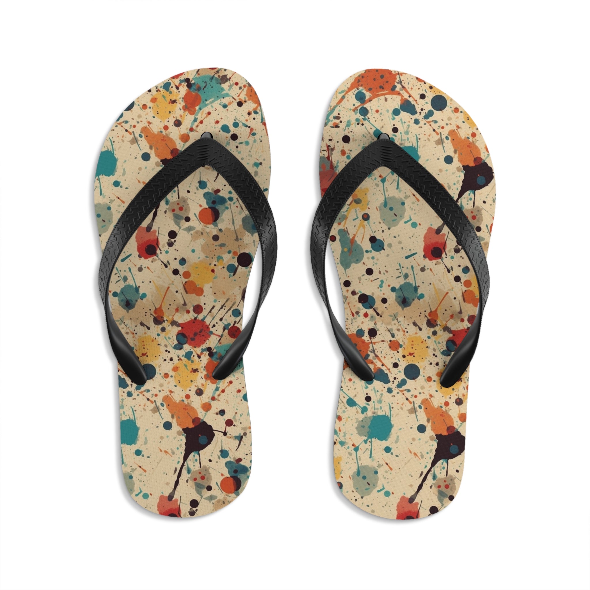 Unisex Flip-Flops (AOP) - Seamless Color Splatter Designs 09