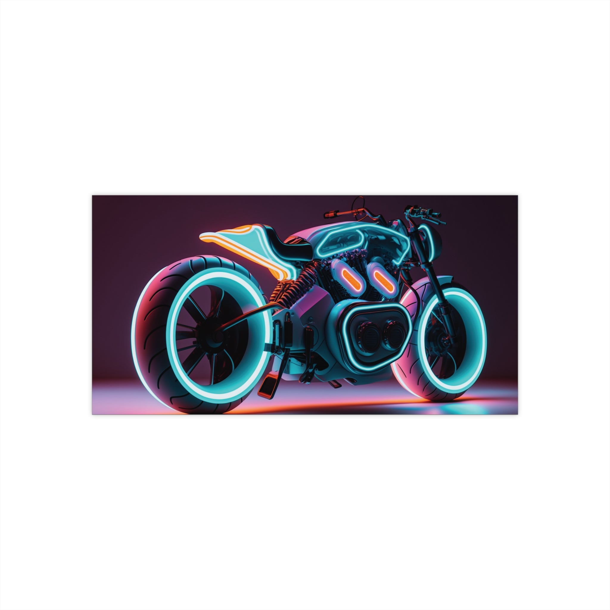 Bumper Stickers - Neon Motorcycle Design 09