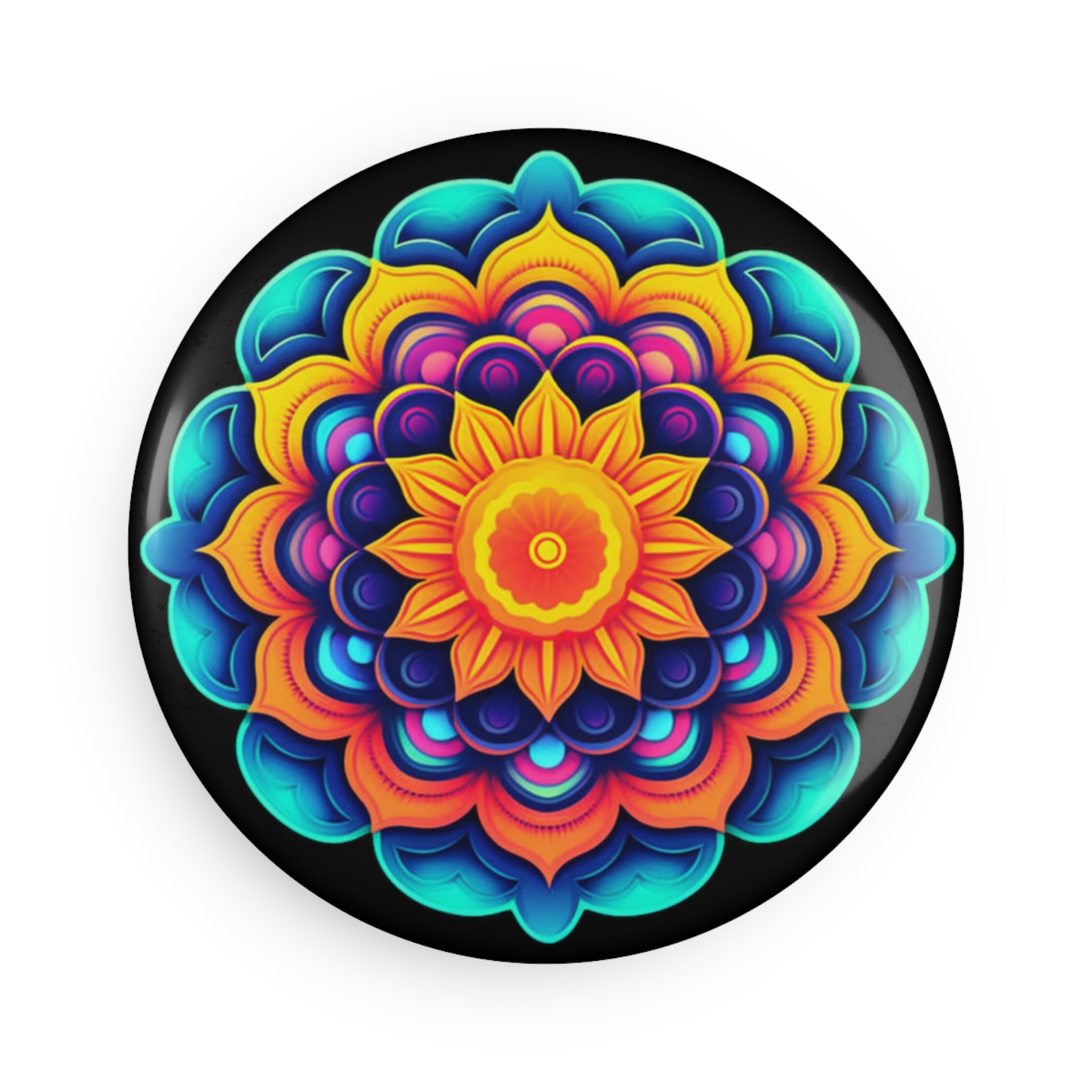 Button Magnet, Round (1 & 10 pcs) - Mandalas 08