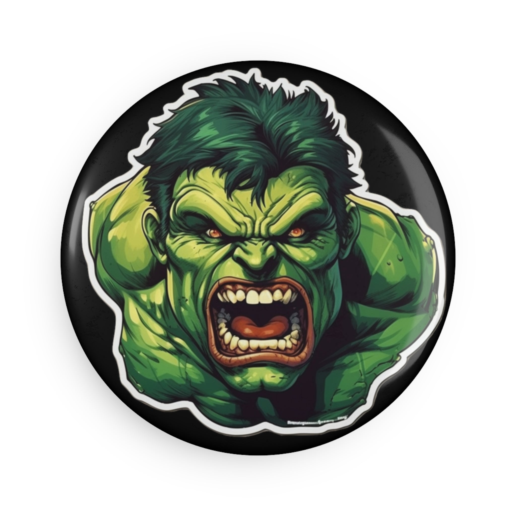 Button Magnet, Round (1 & 10 pcs) - Hulk
