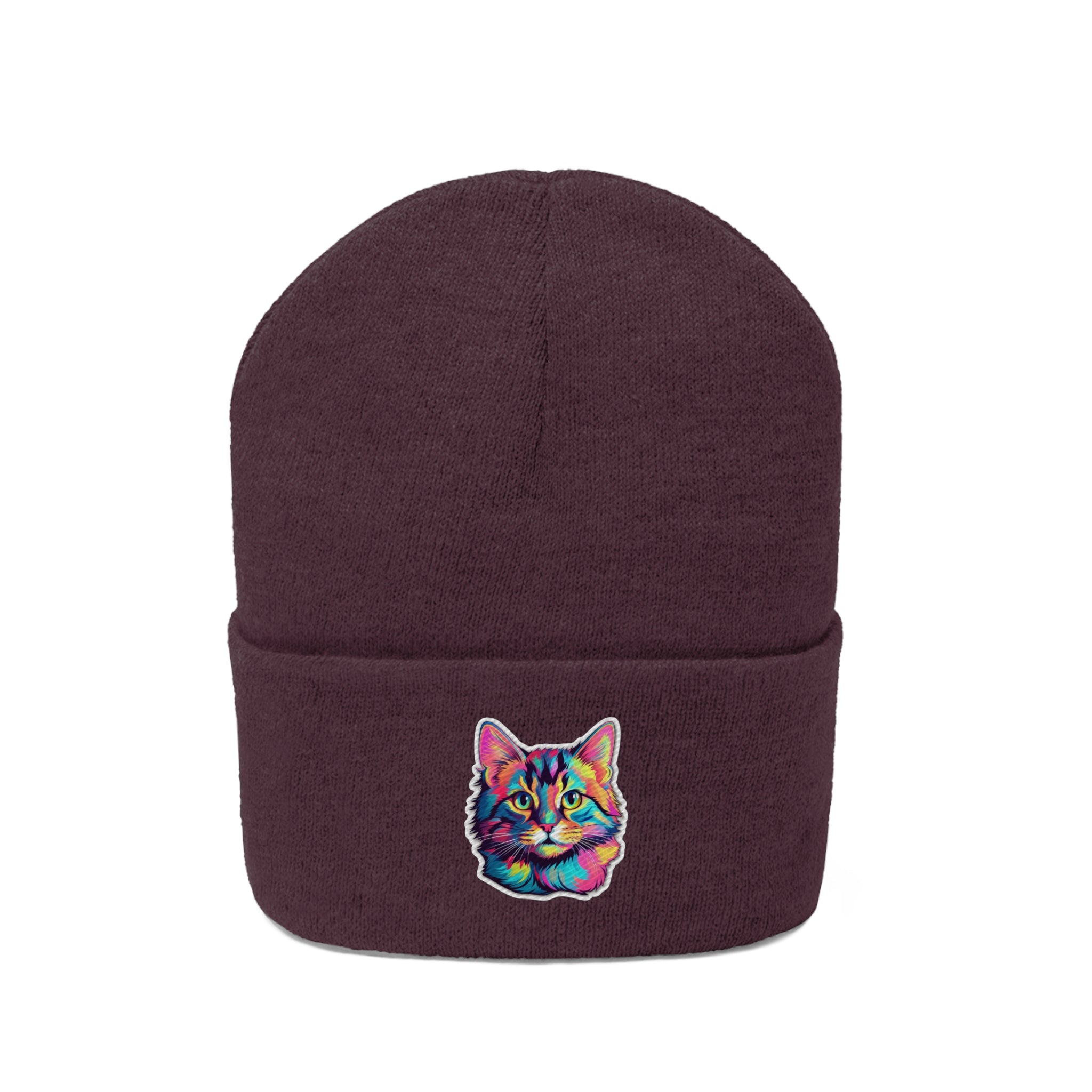 Knit Beanie - Kitten Pop Art 08