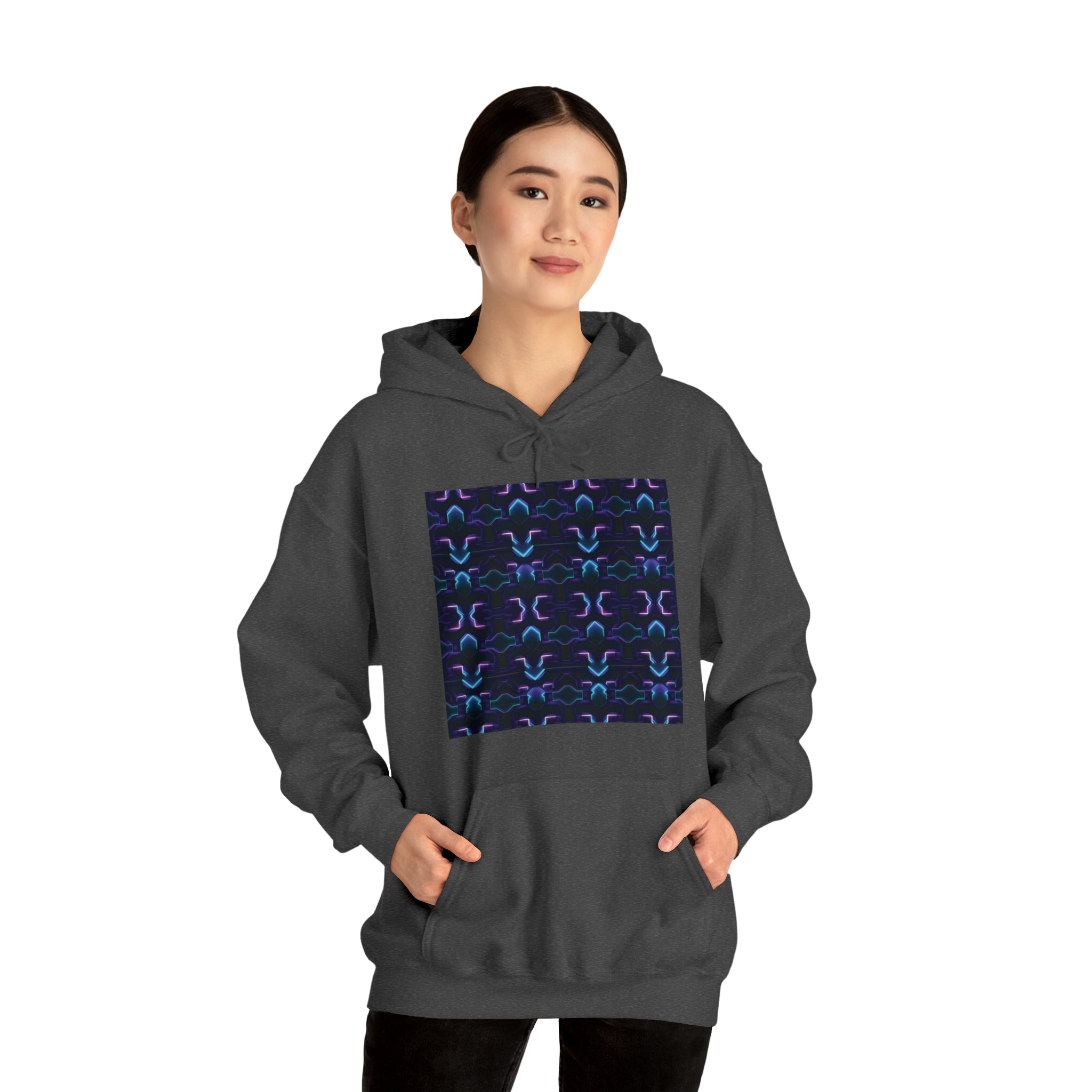 Unisex Heavy Blend™ Hooded Sweatshirt - Abstract Neon Designs 06