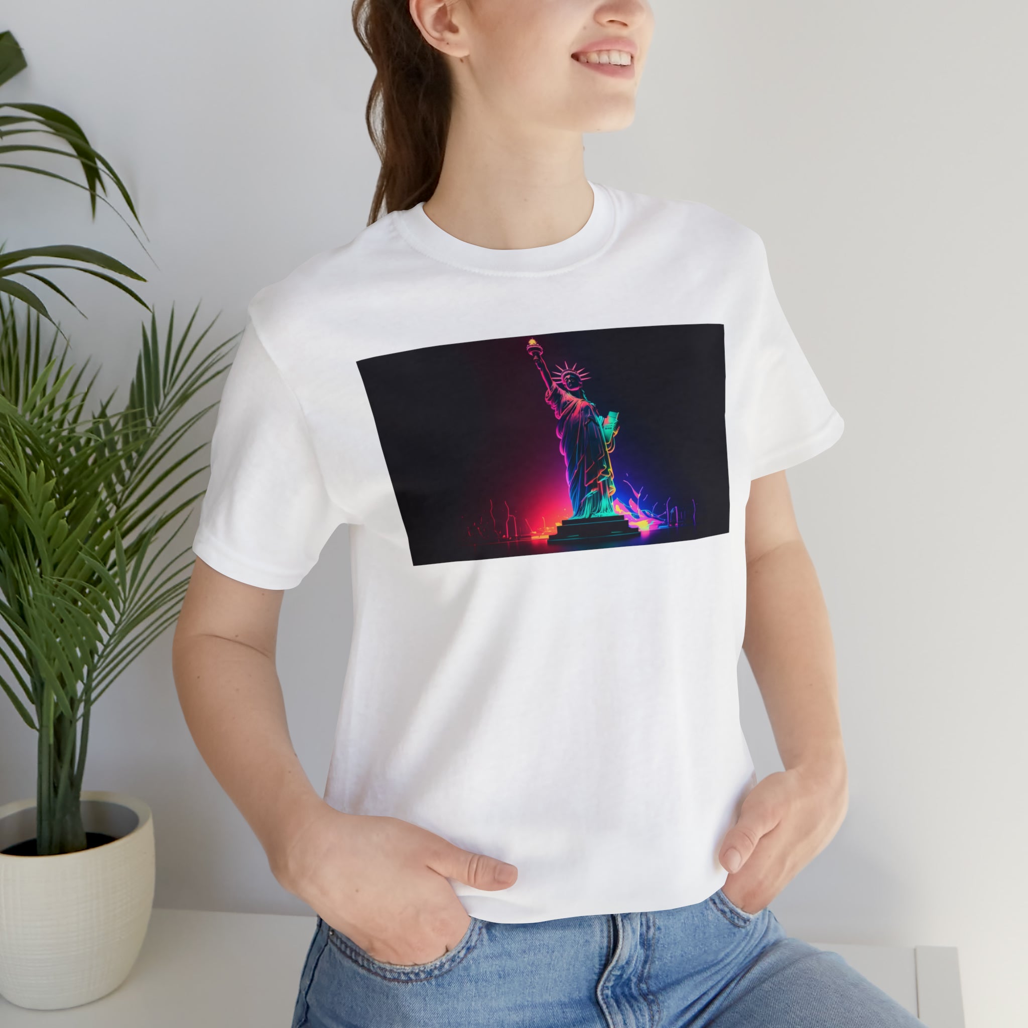 Unisex Jersey Short Sleeve Tee - Statue of Liberty, New York, USA