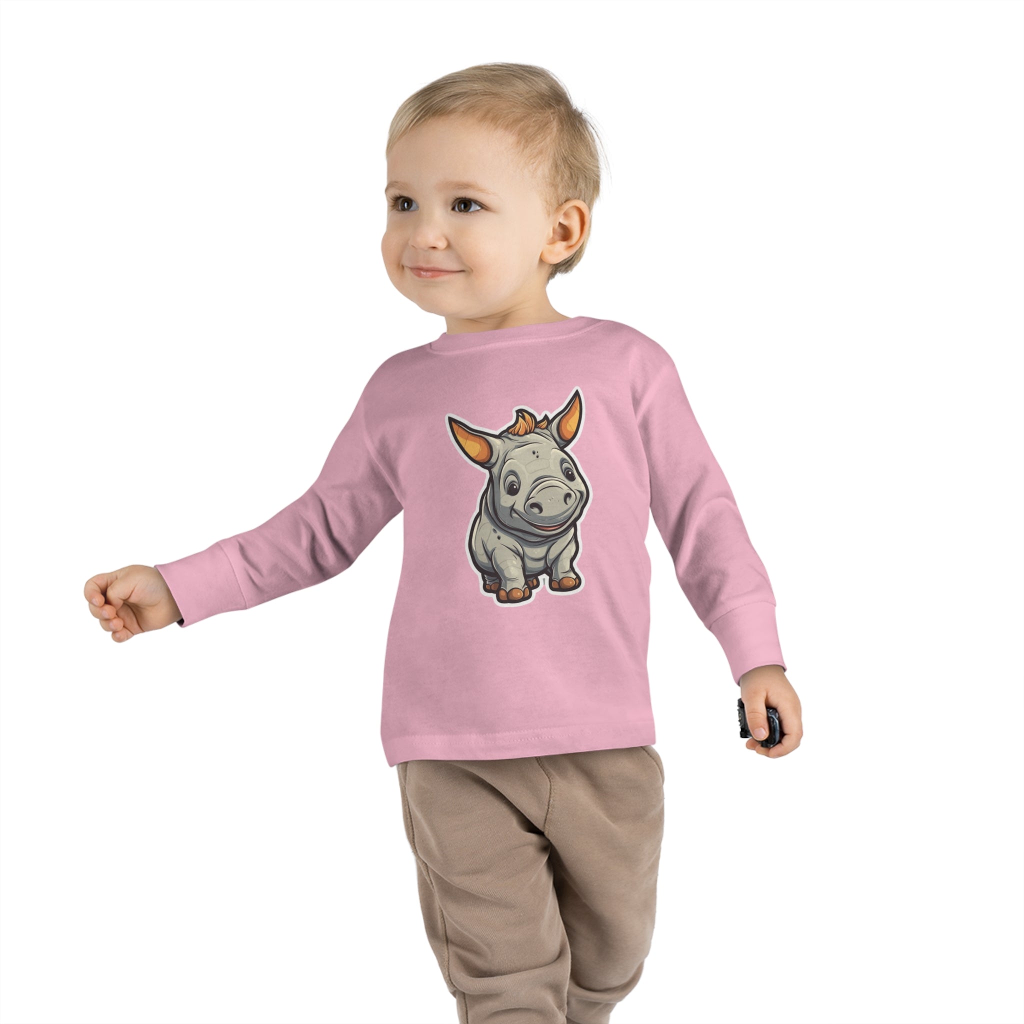 Toddler Long Sleeve Tee - Rhinoceros Calf