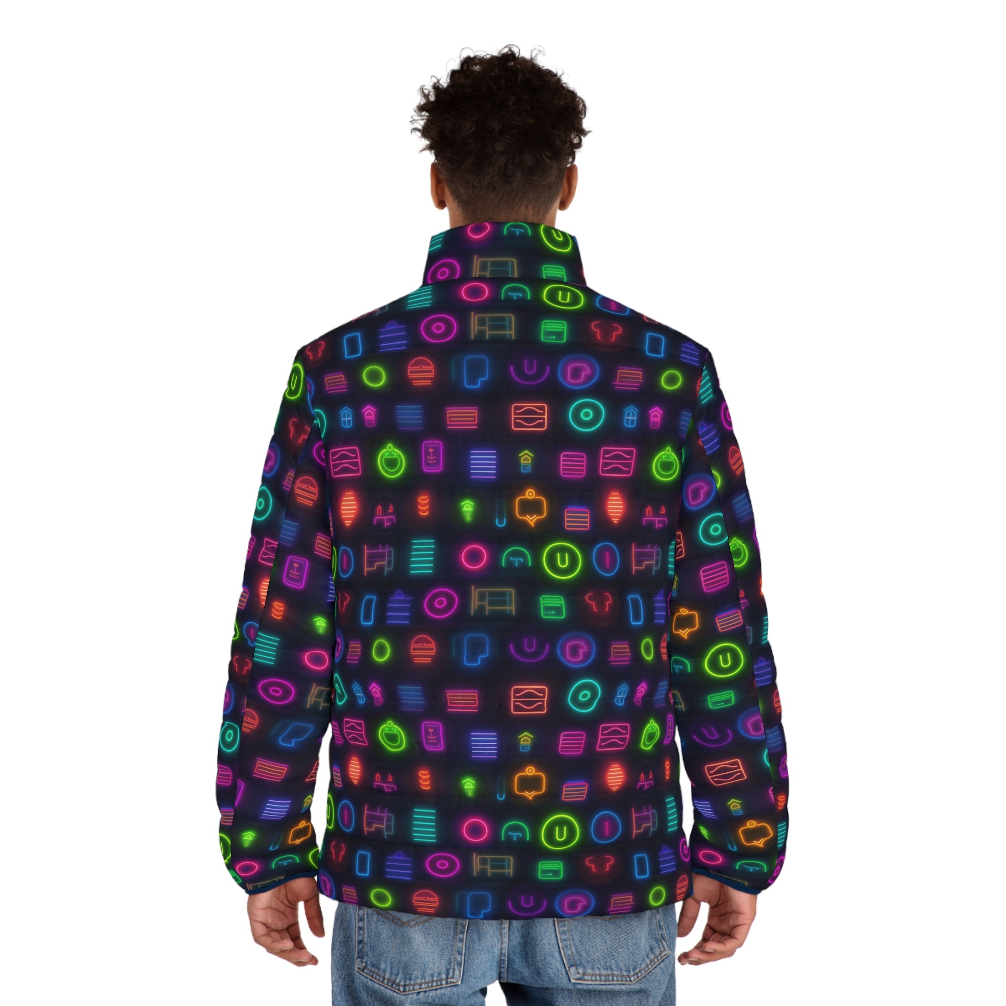 Men's Puffer Jacket (AOP) - Abstract Designs 06