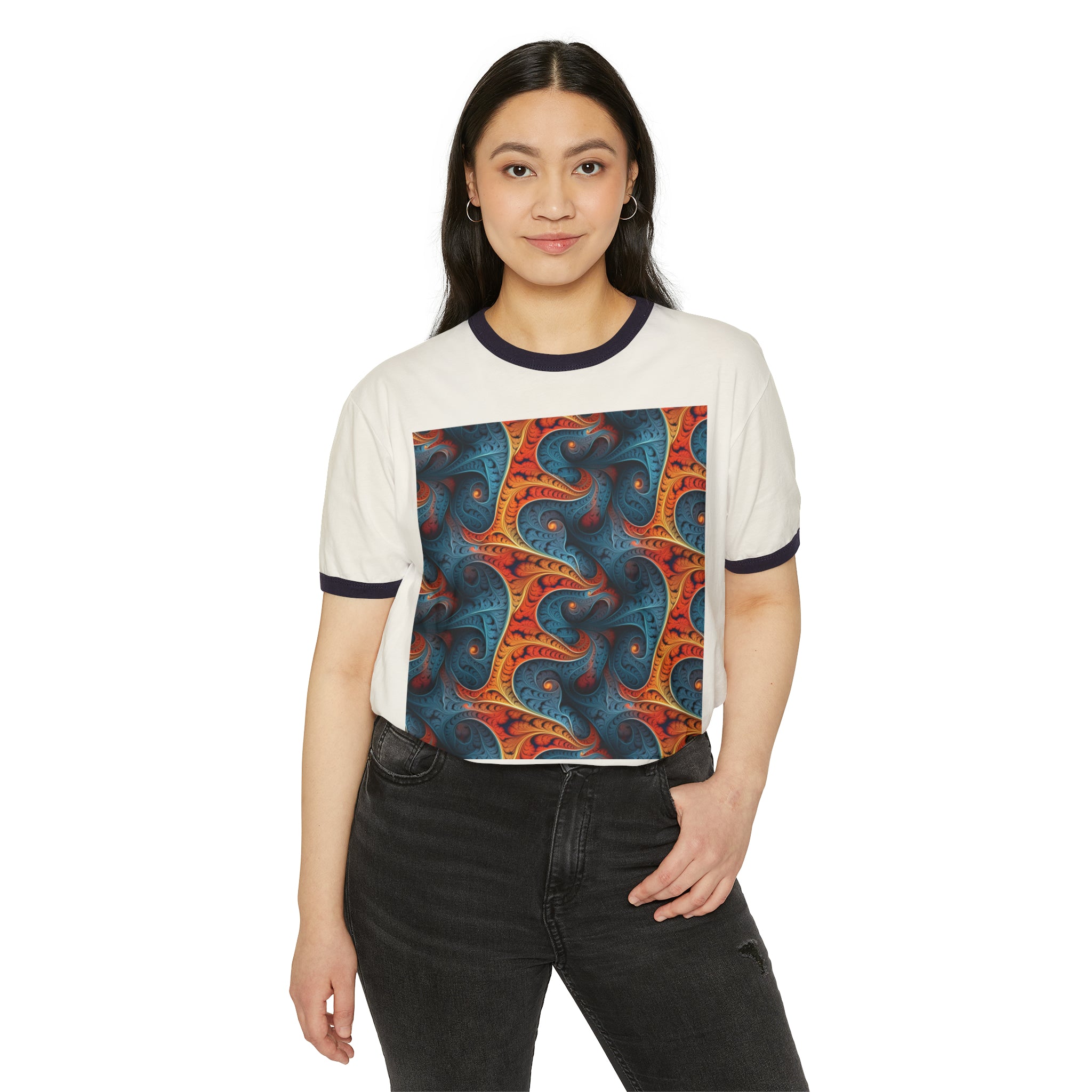 Unisex Cotton Ringer T-Shirt - Abstract Designs 01
