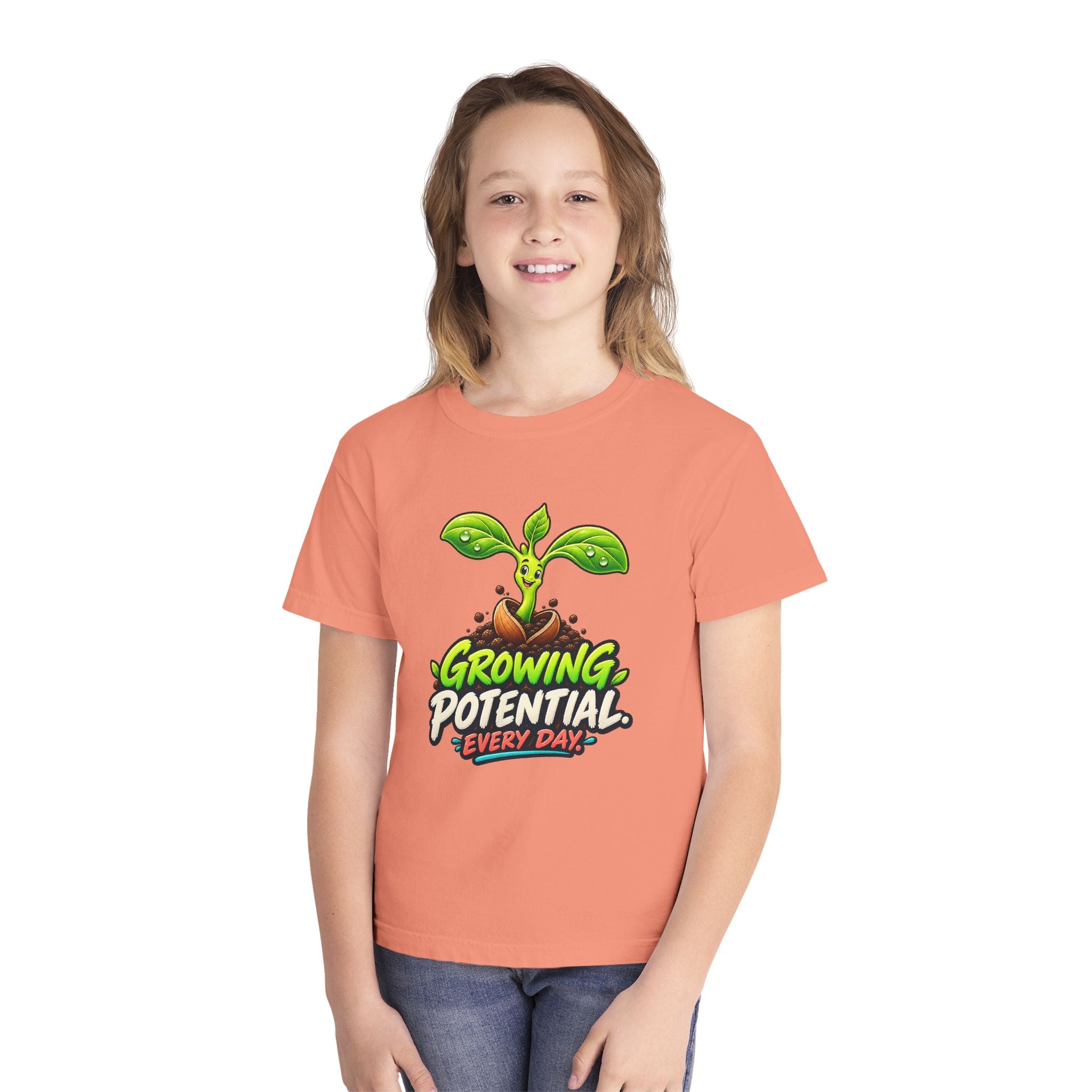 Youth Midweight Cotton Tee - Growing Seedling
