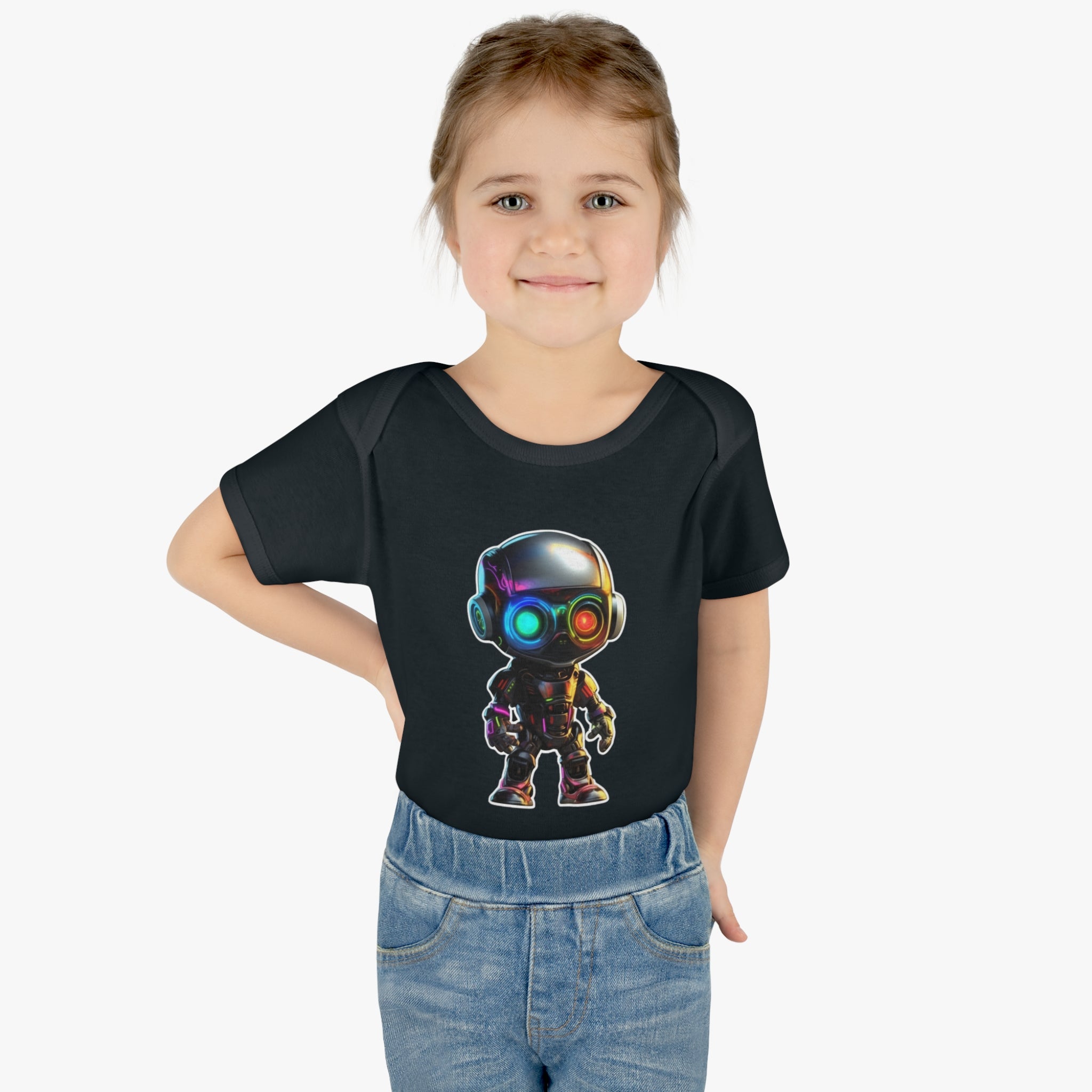 Infant Baby Rib Bodysuit - Byte, Robot Pop Art 06