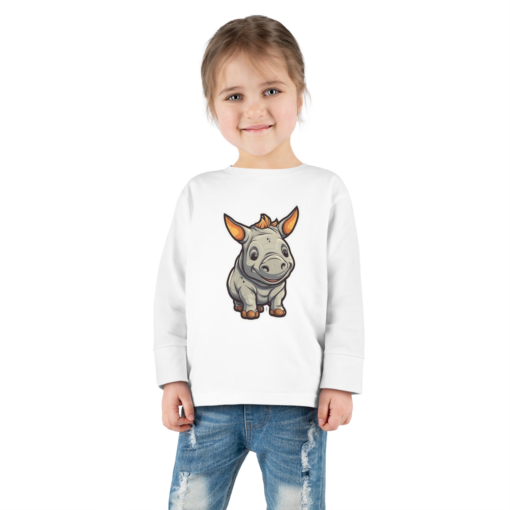 Toddler Long Sleeve Tee - Rhinoceros Calf