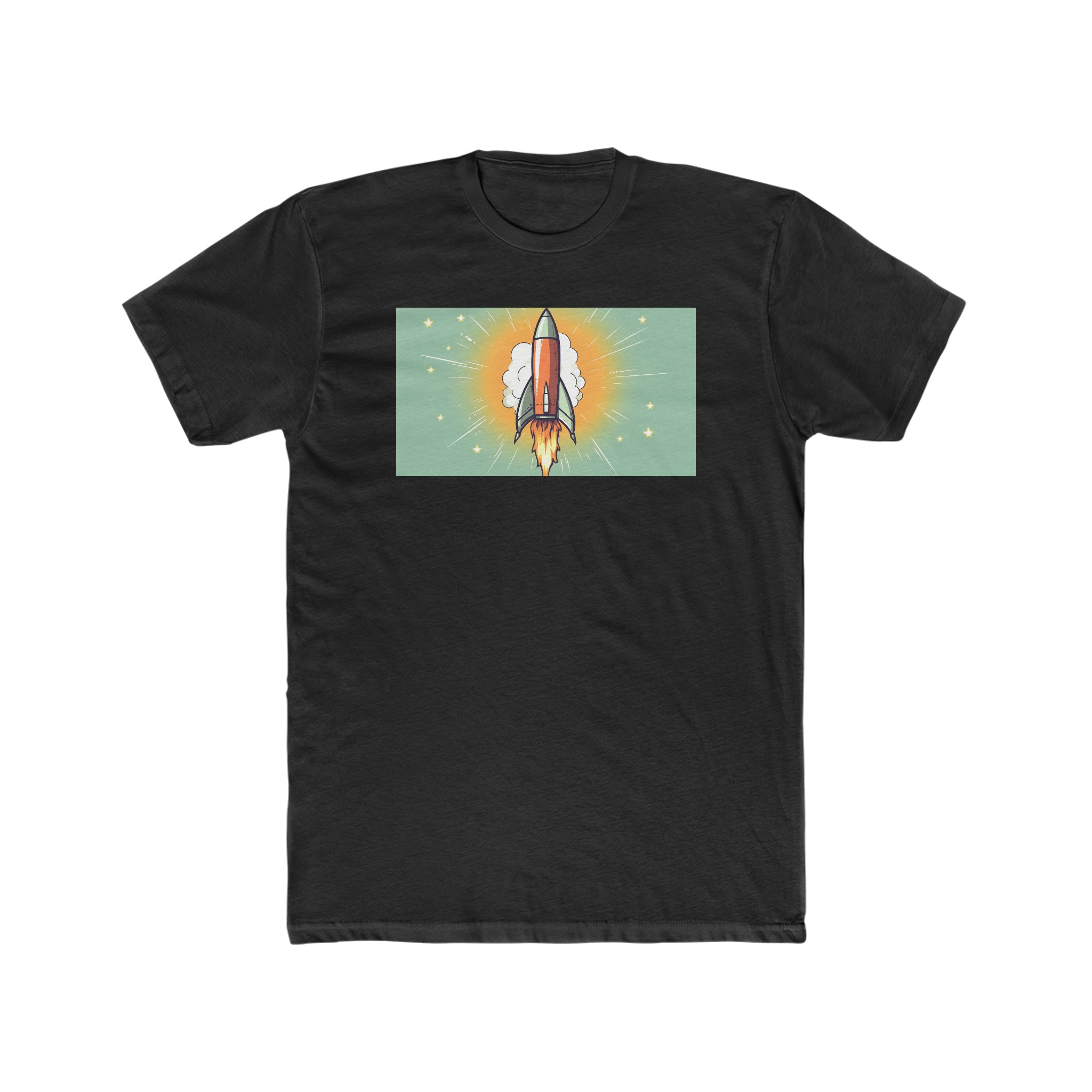 Men's Cotton Crew Tee - Pop Art - Rocket 01