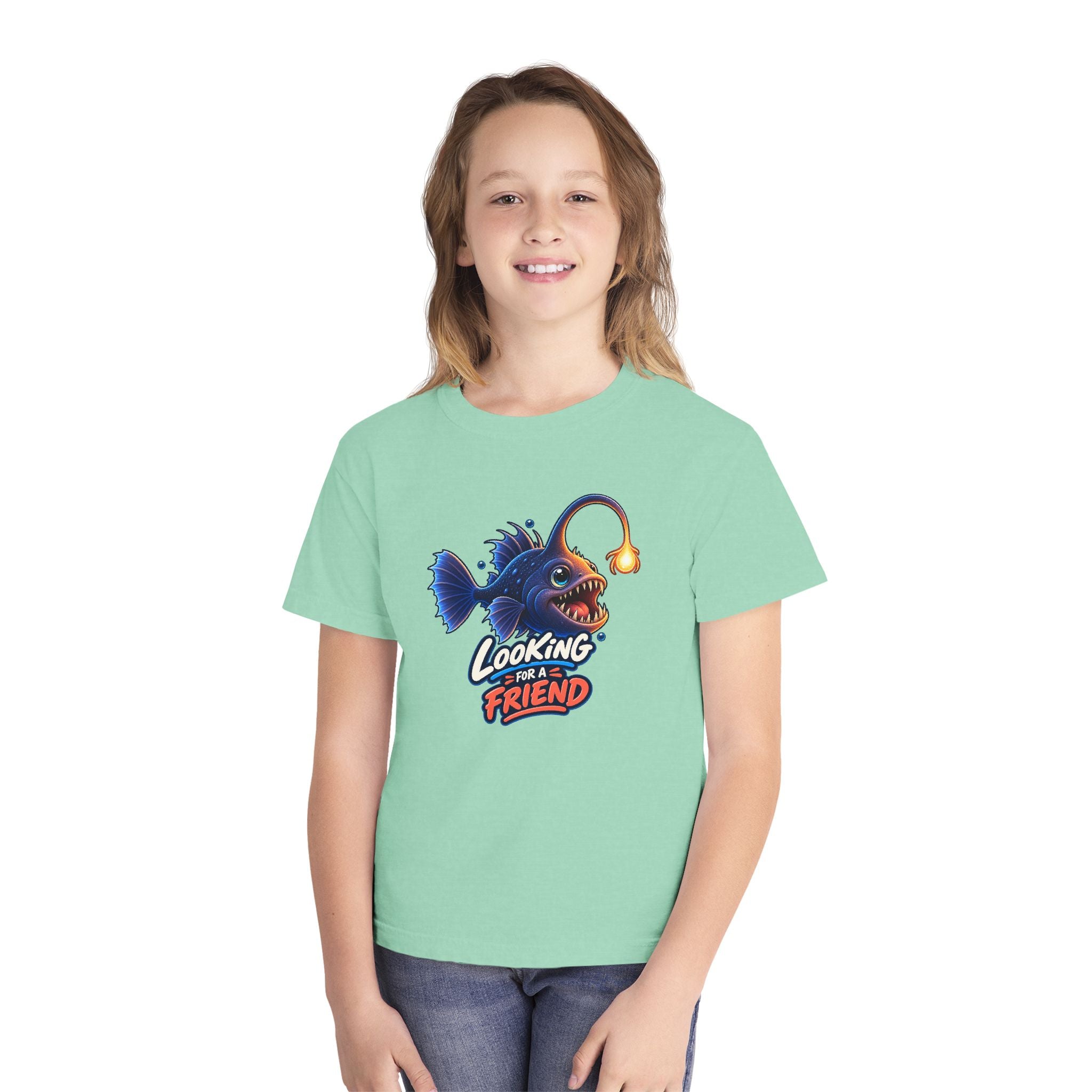 Youth Midweight Cotton Tee - Science collection - Angler Fish looking for a Friend