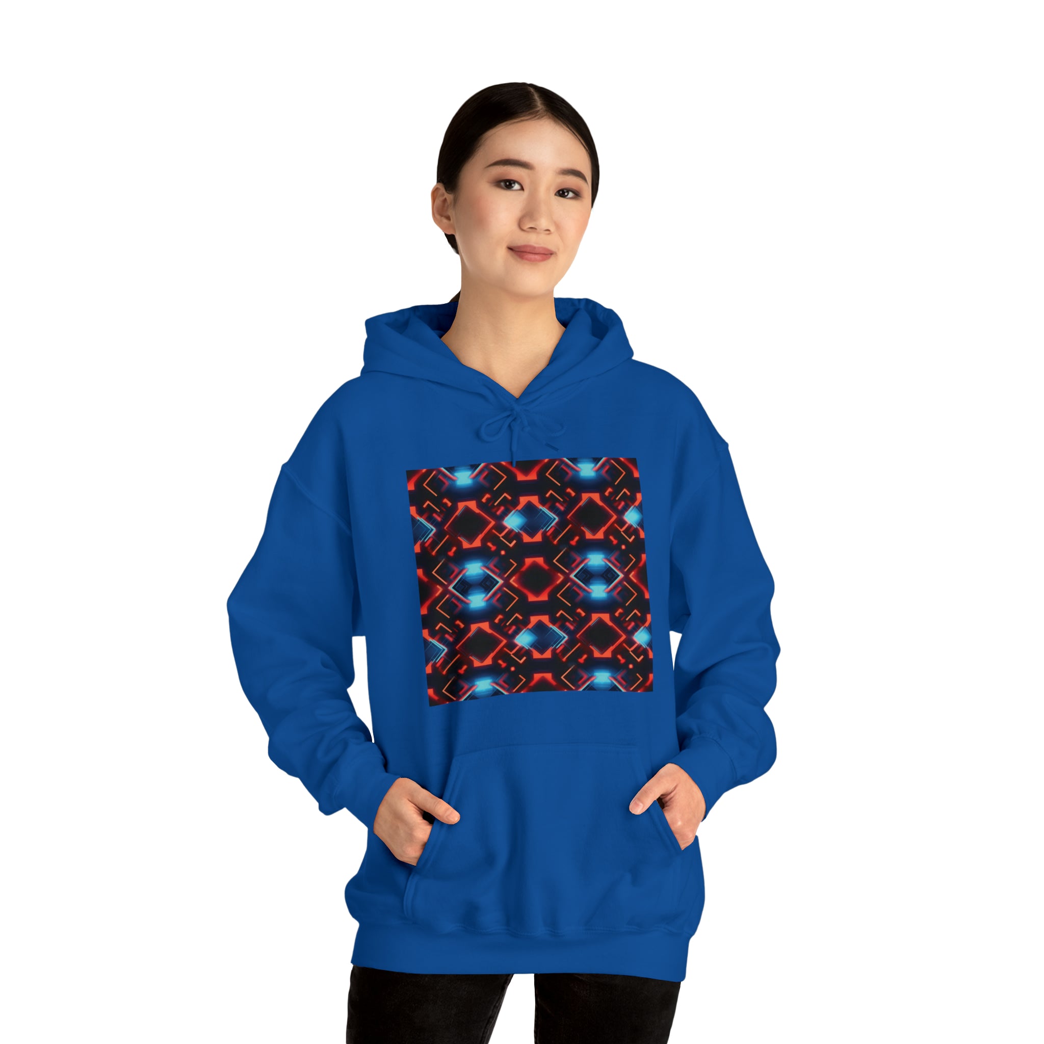 Unisex Heavy Blend™ Hooded Sweatshirt - Abstract Neon Designs 07